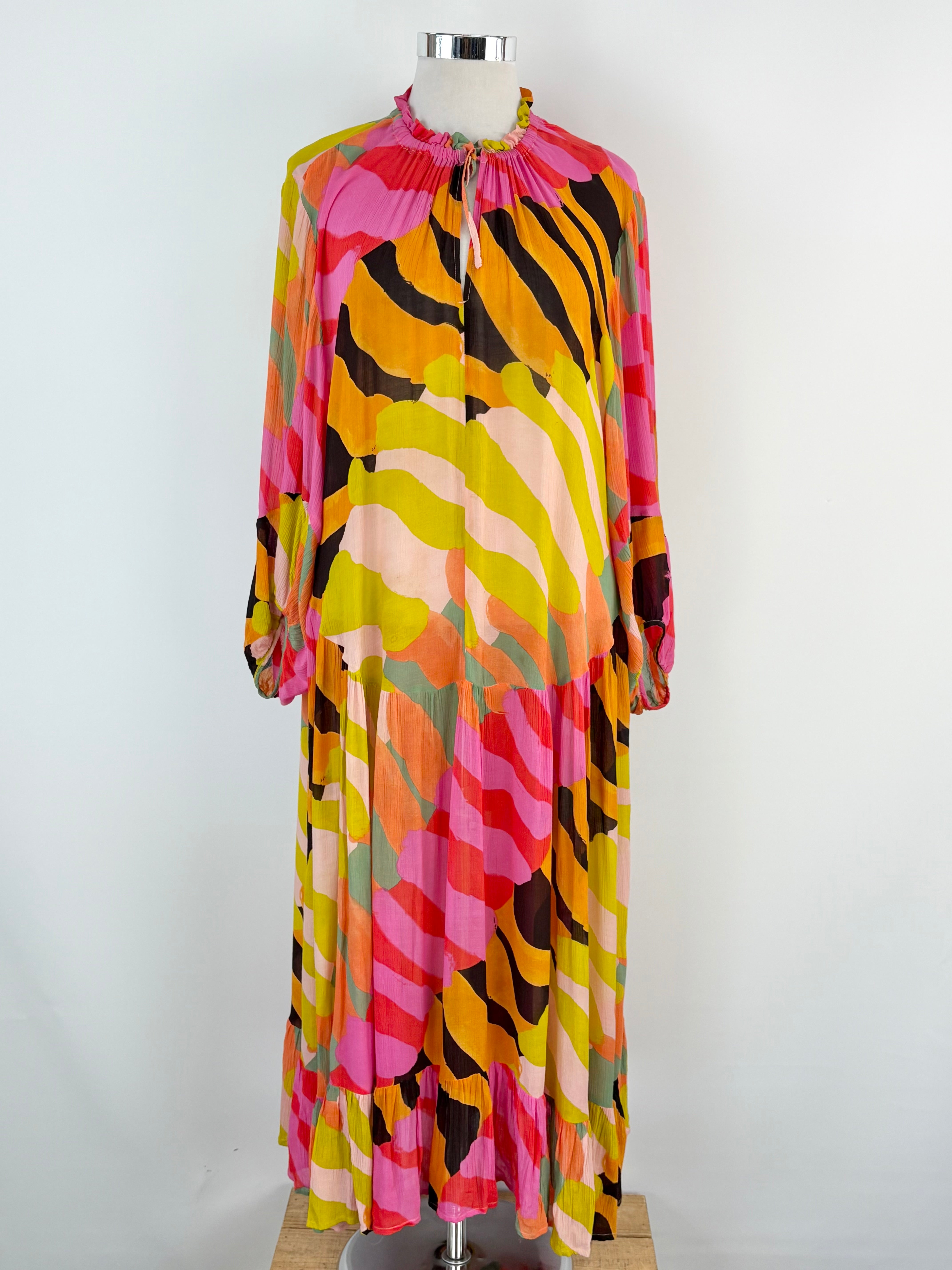 Gorman Sheer Multicolour Abstract Shapes Maxi Dress - AU14
