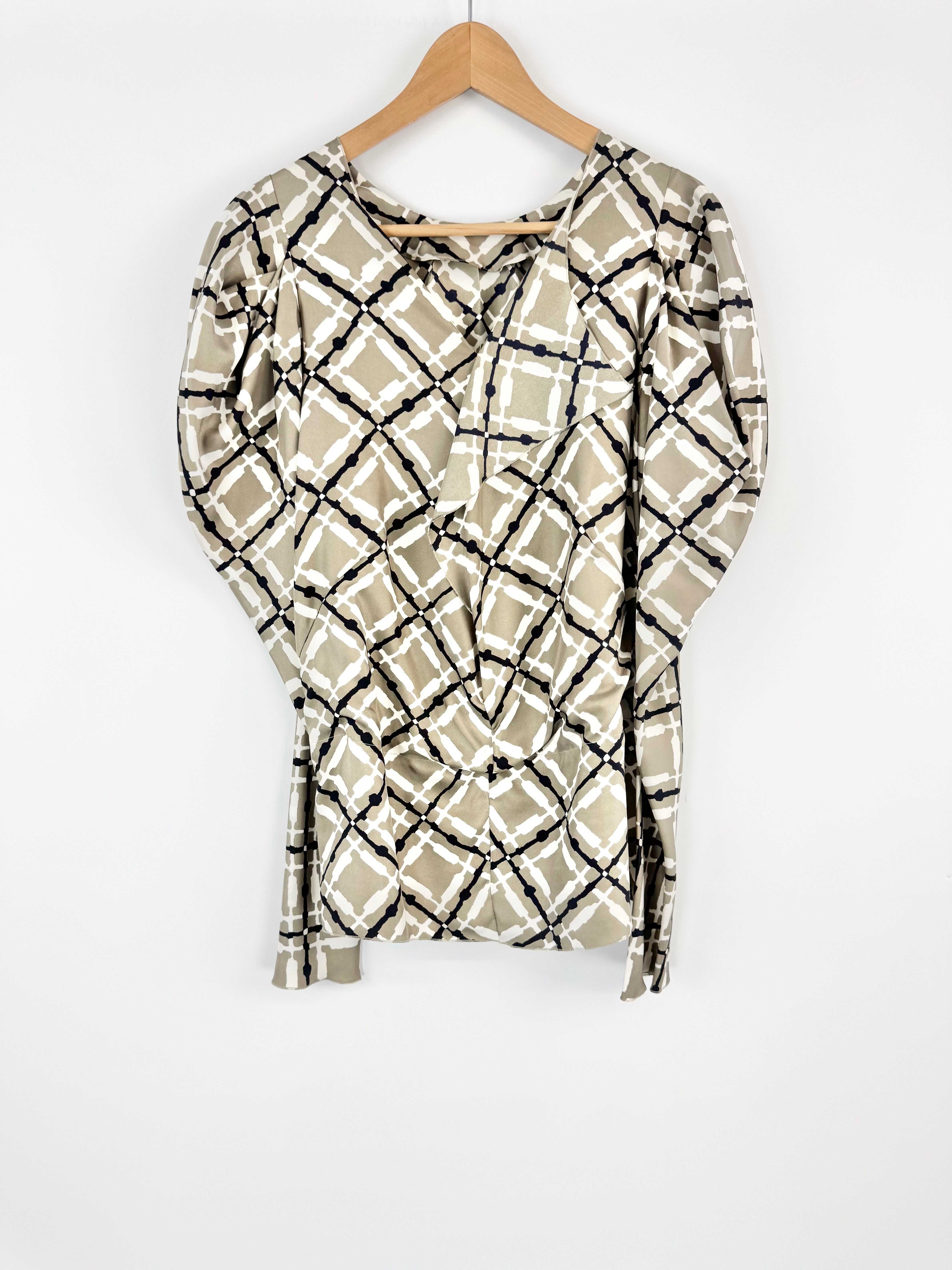 Marni Silk Patterned Long Sleeve Shirt - AU10