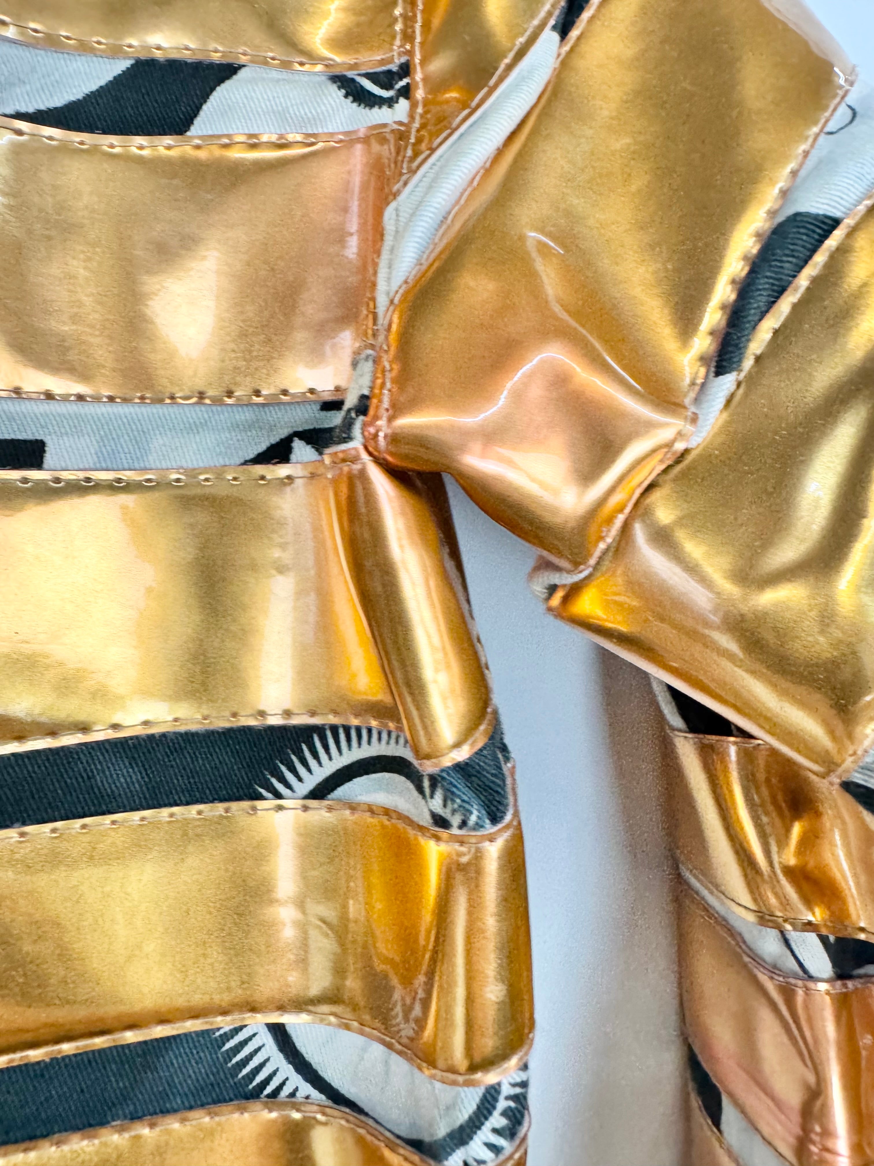 KTZ Gold Striped Bodycon Dress - AU6/8
