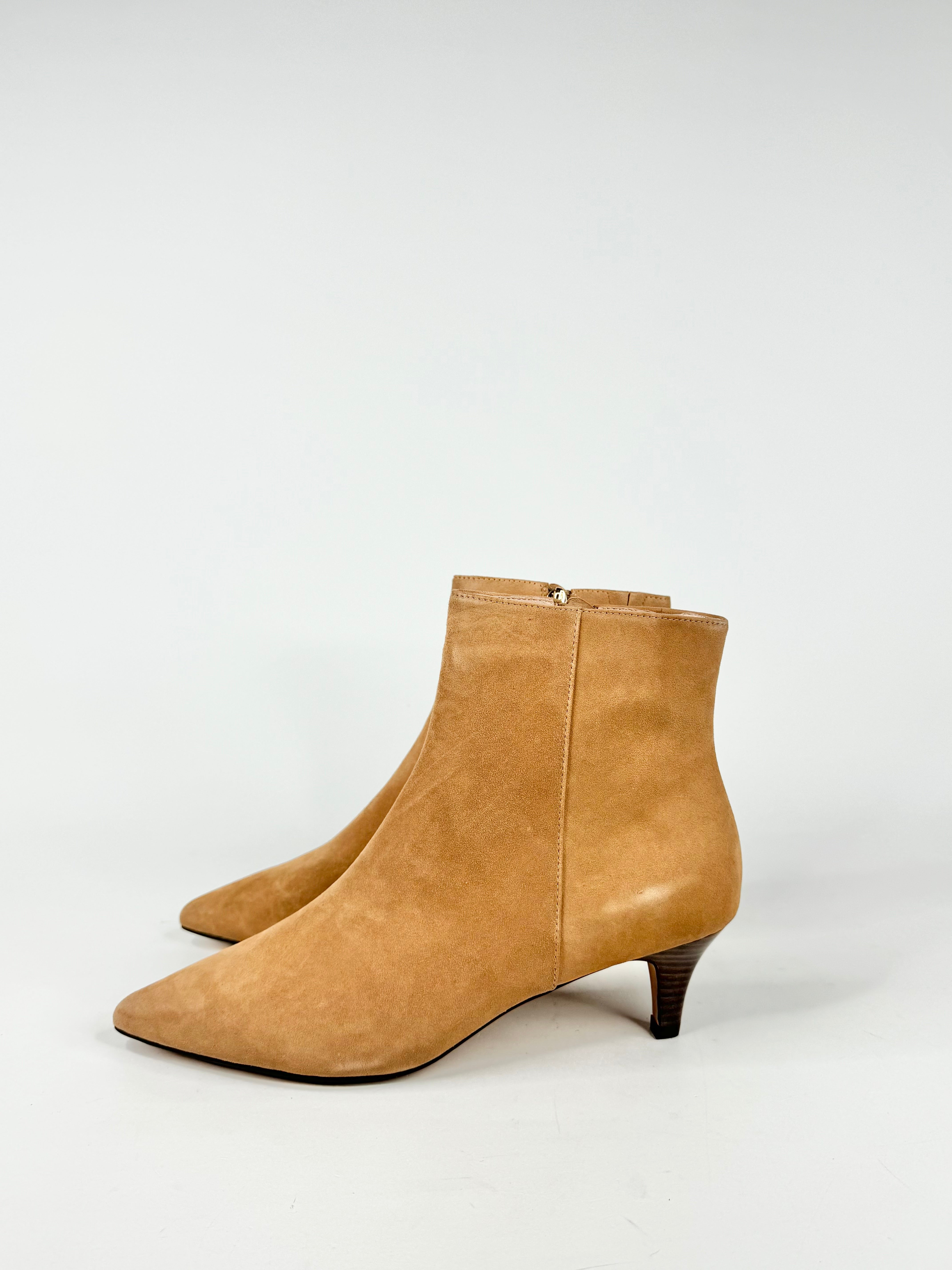 MFW Diana Ferrari Conoir Cappuccino Dark Brown Suede Ankle Boots - EU41