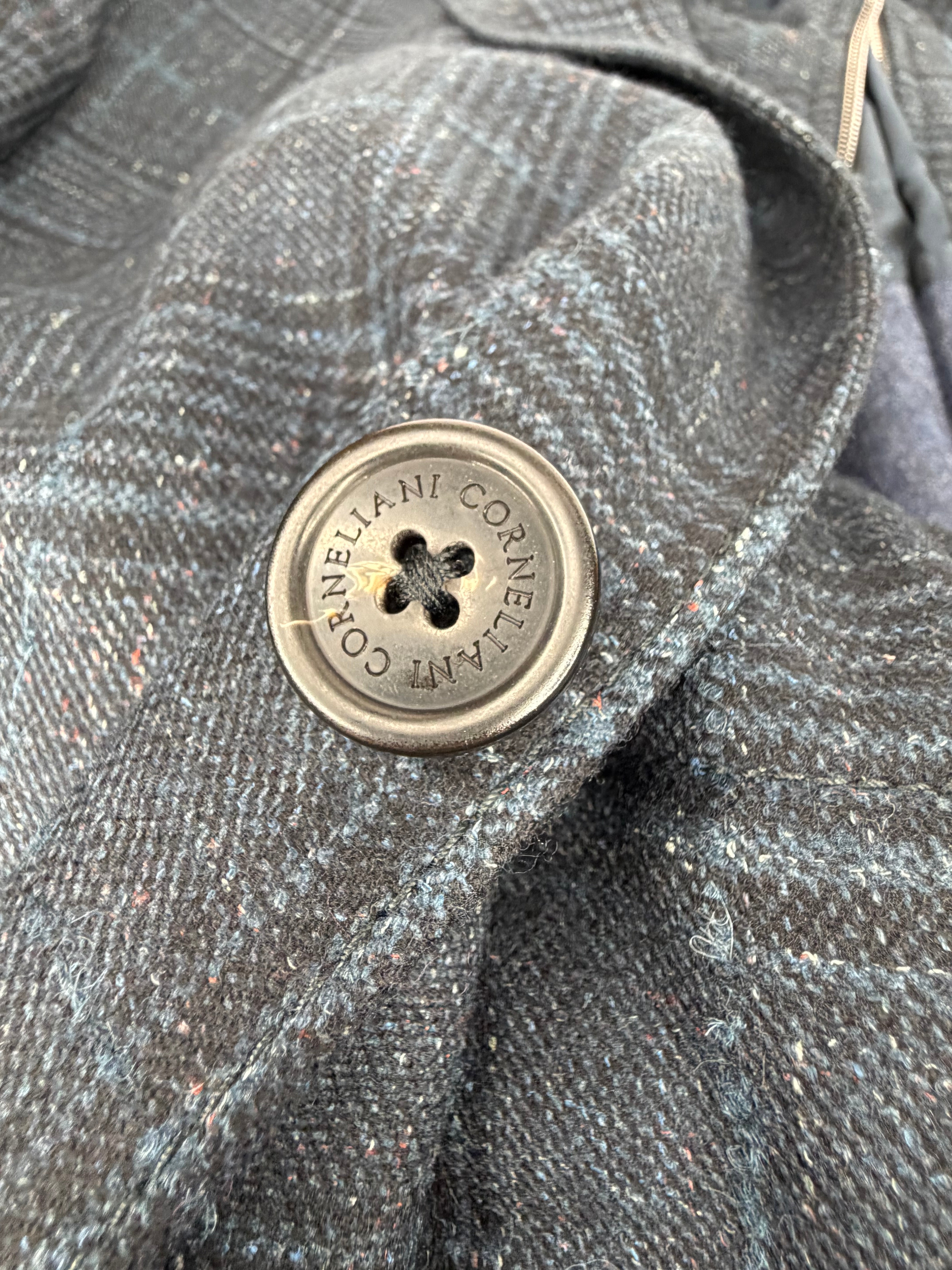 Milestones by Corneliani Blue Plaid 'Identity' Wool Blazer - 52