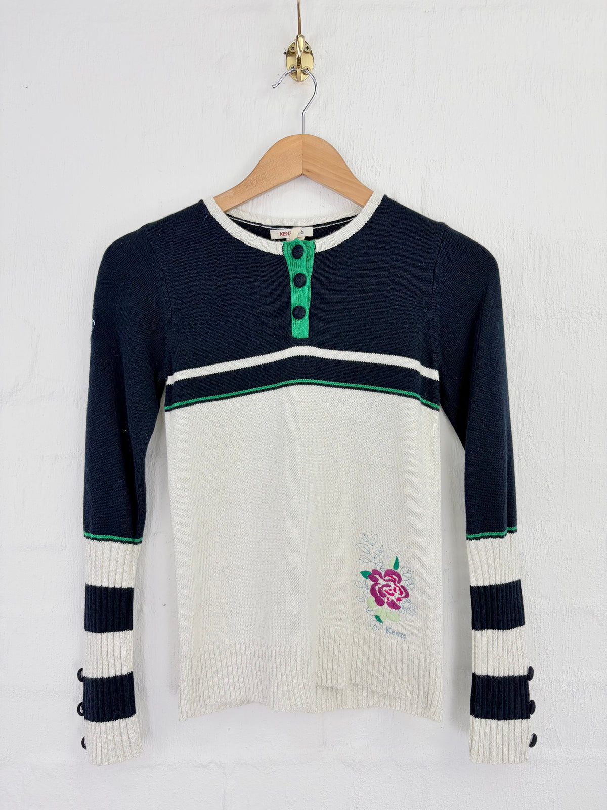 Kenzo Kids Navy & Blue Knitted Sweater - AU2/4