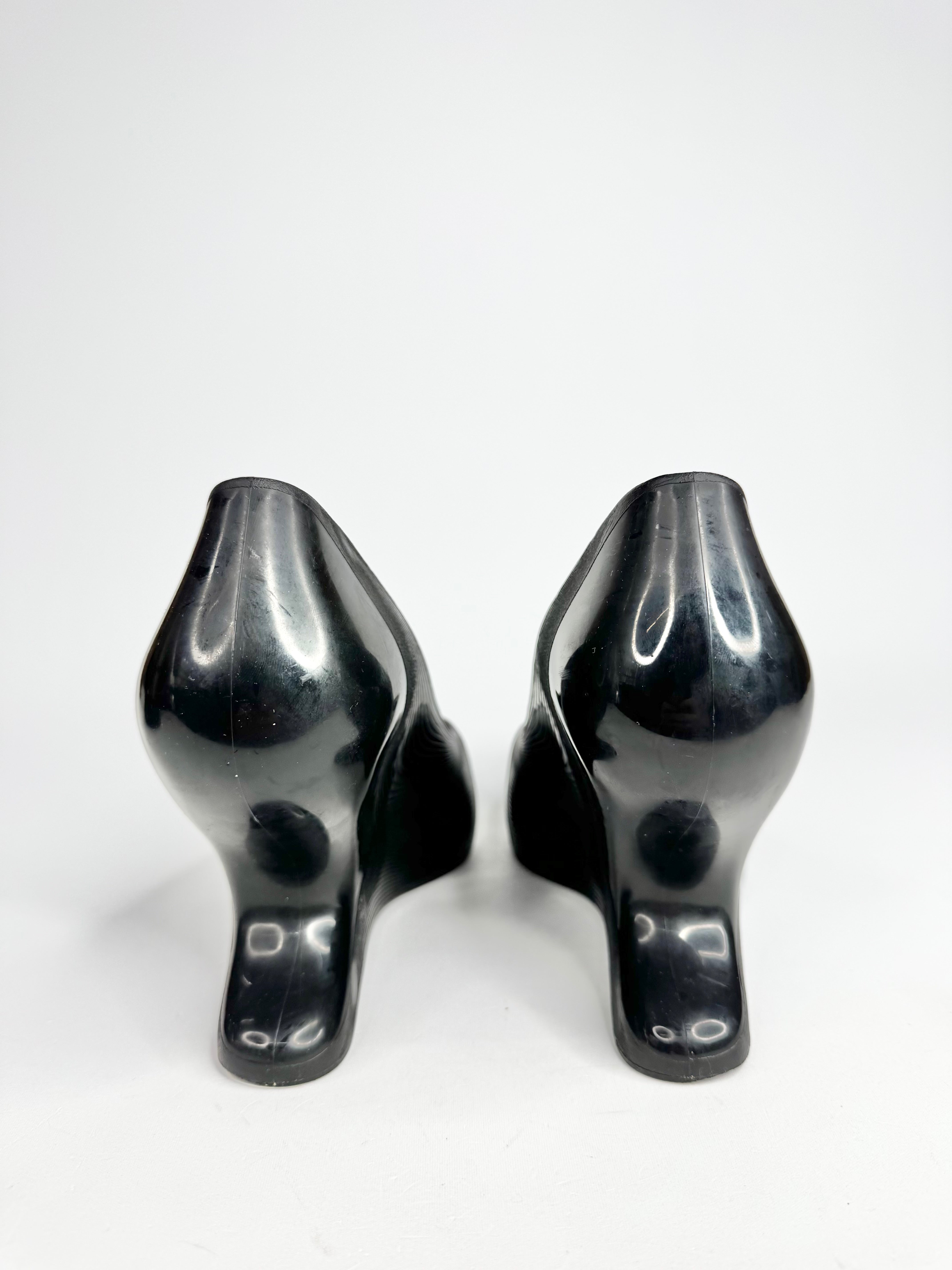 Y2K Karim Rashid x Melissa Tear Shaped Black Wedges - EU38