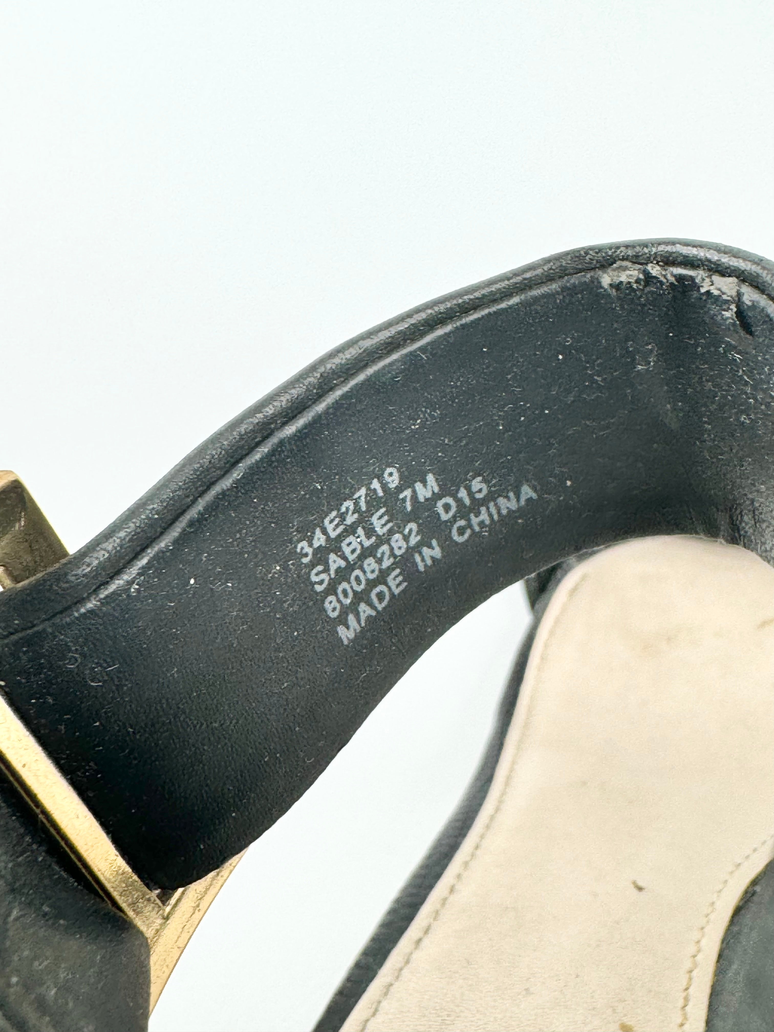 Calvin Klein Black Lizard Texture 'Sable' Stilettos - EU38