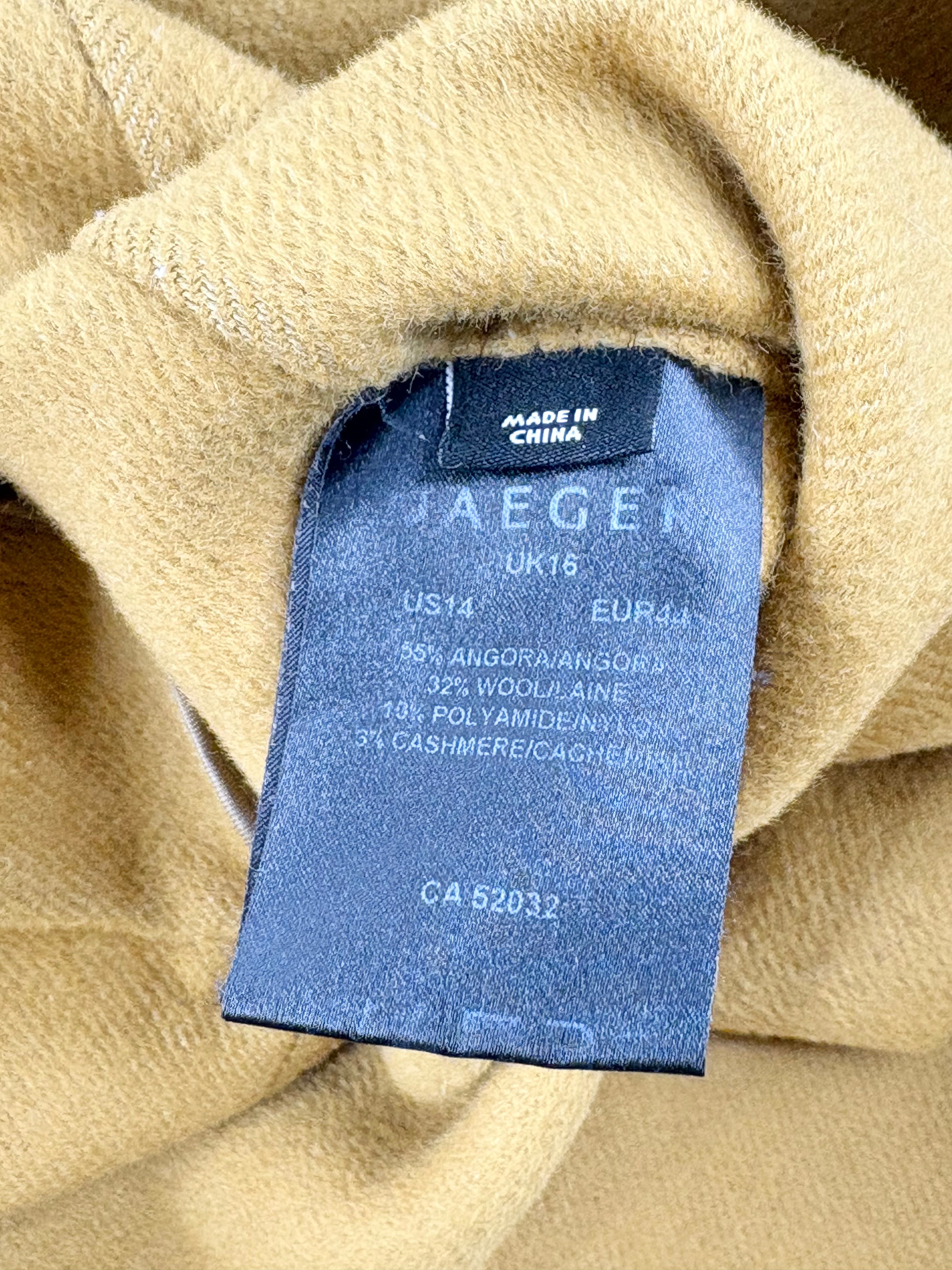 Jaeger London Mustard Yellow Wool-Blend Jacket - AU16