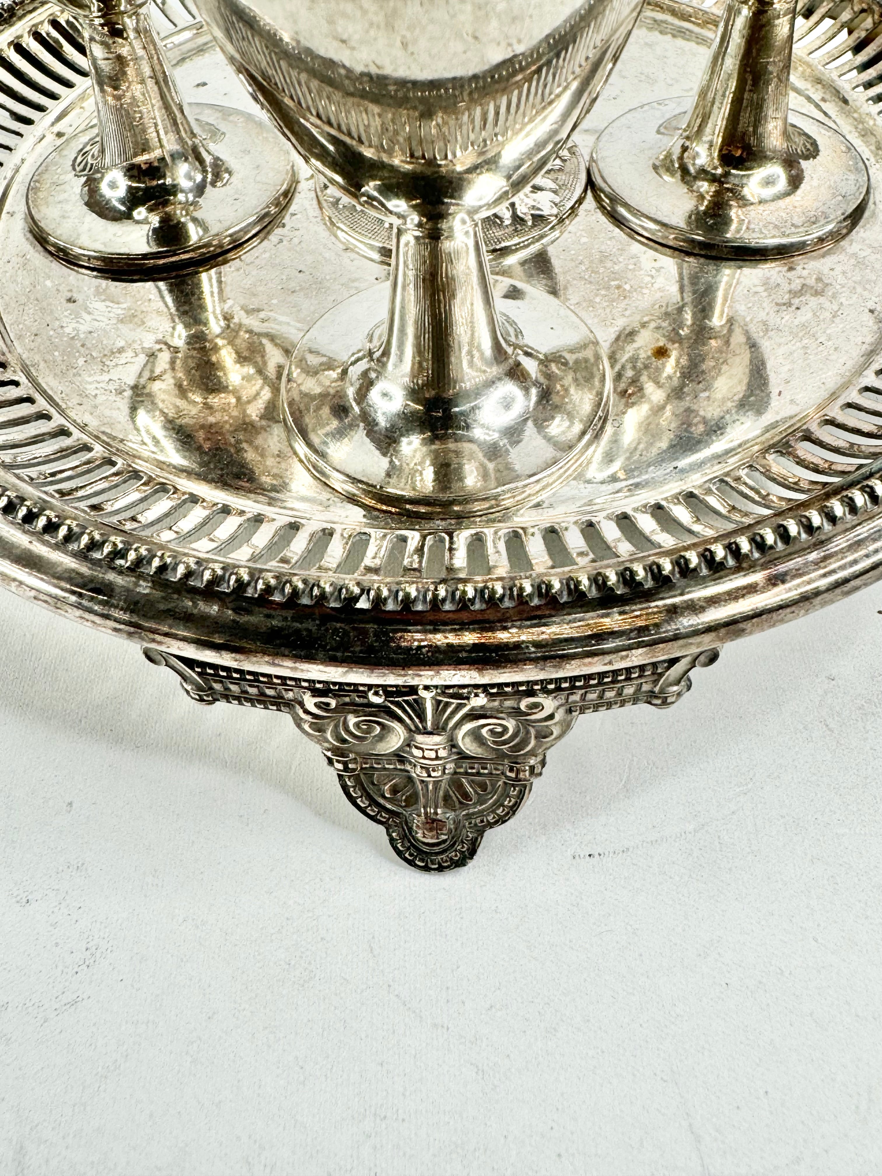 Antique Victorian Silver Plated Egg Cruet Set