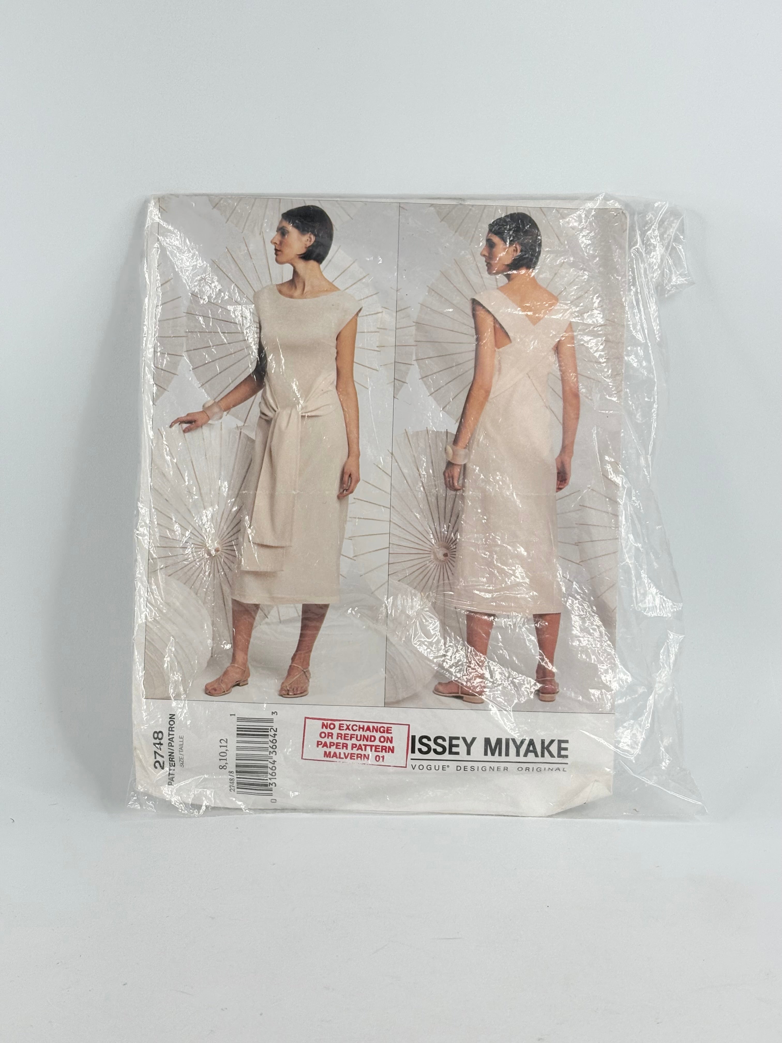 Vogue Designer Original Issey Miyake Dress: No. 2748 - Size 8/12