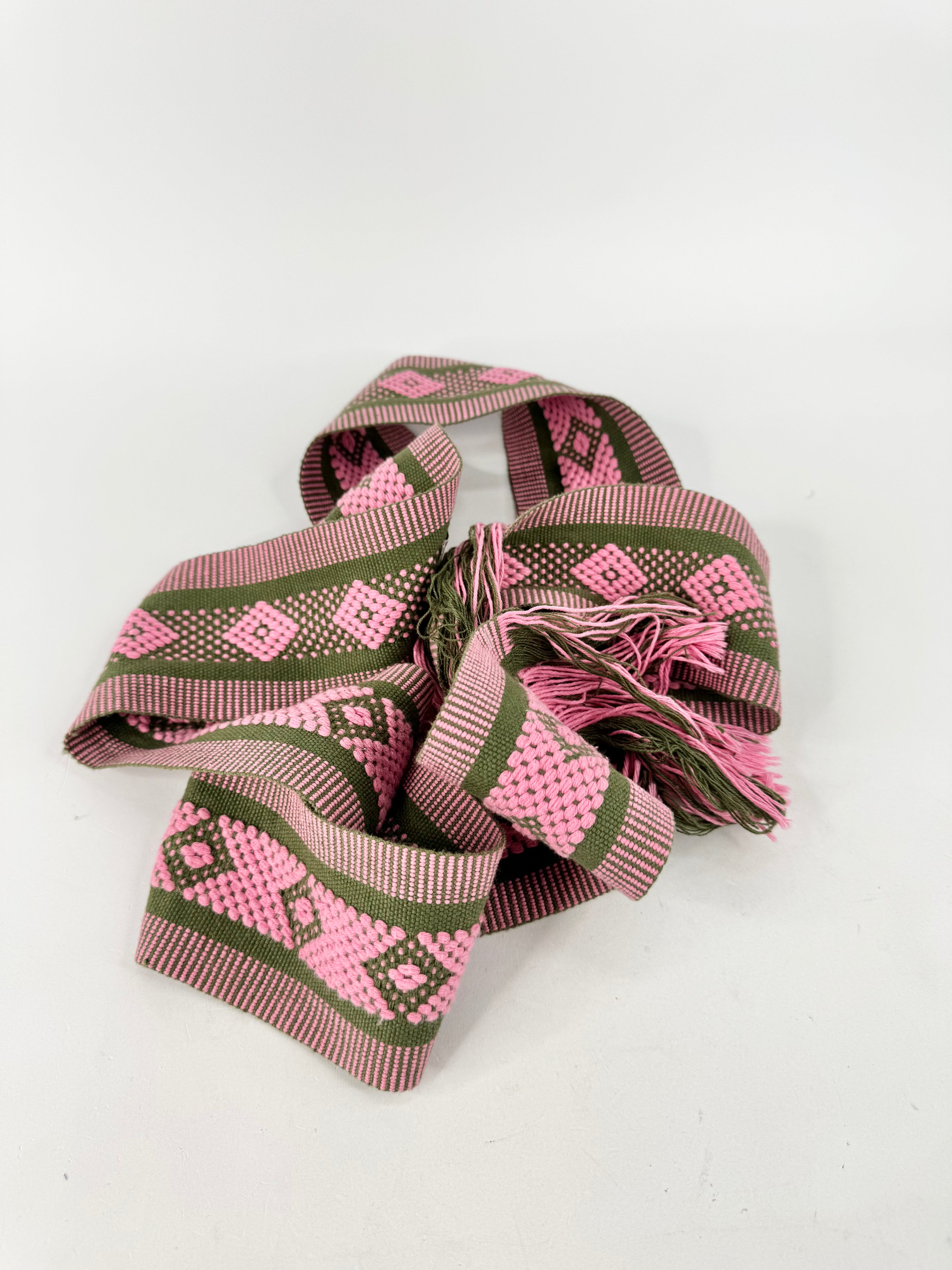 Pippa Holt Green & Pink Woven Belt