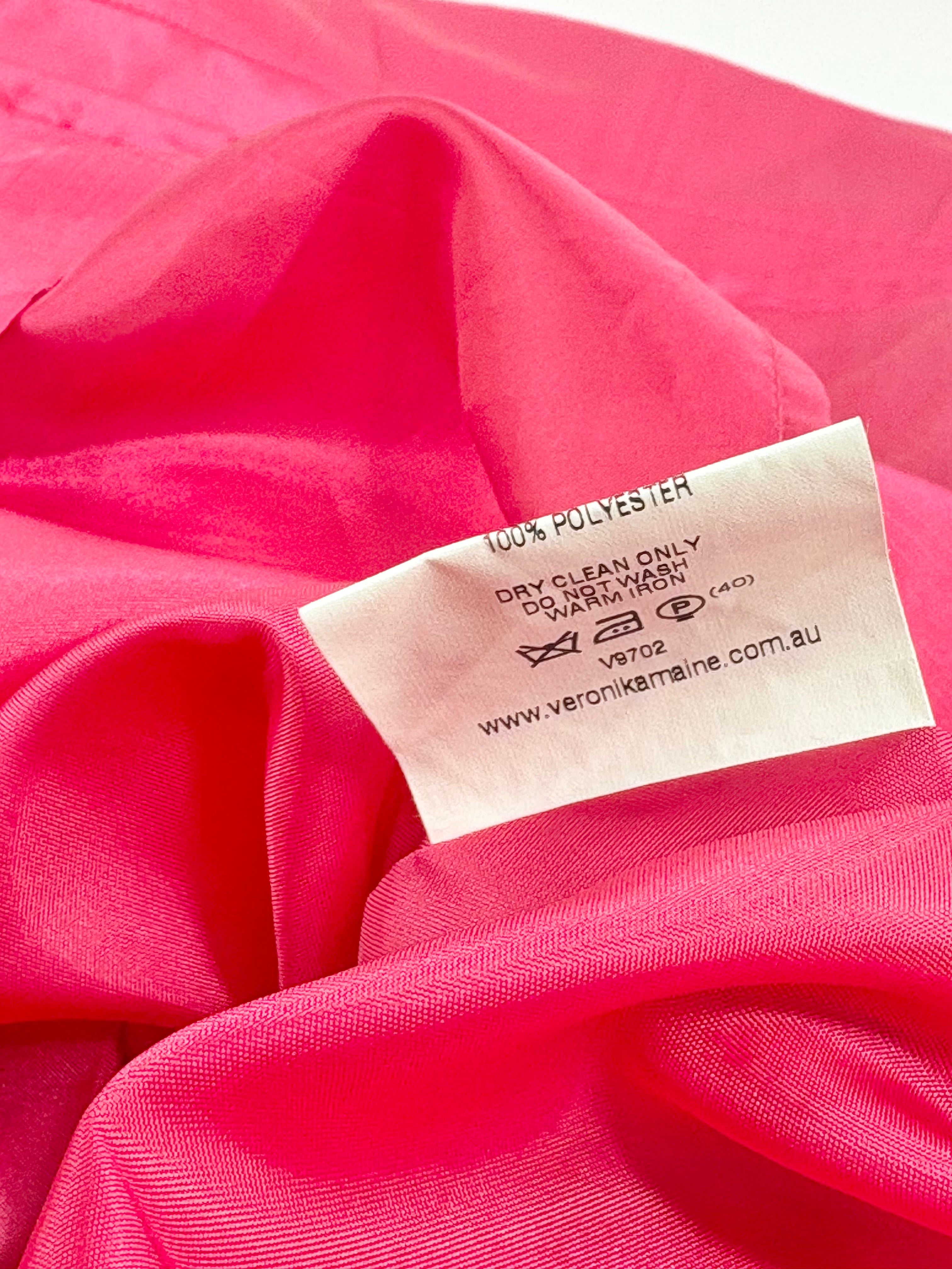 Veronika Maine Satin Magenta Sleeveless Midi Dress - AU12