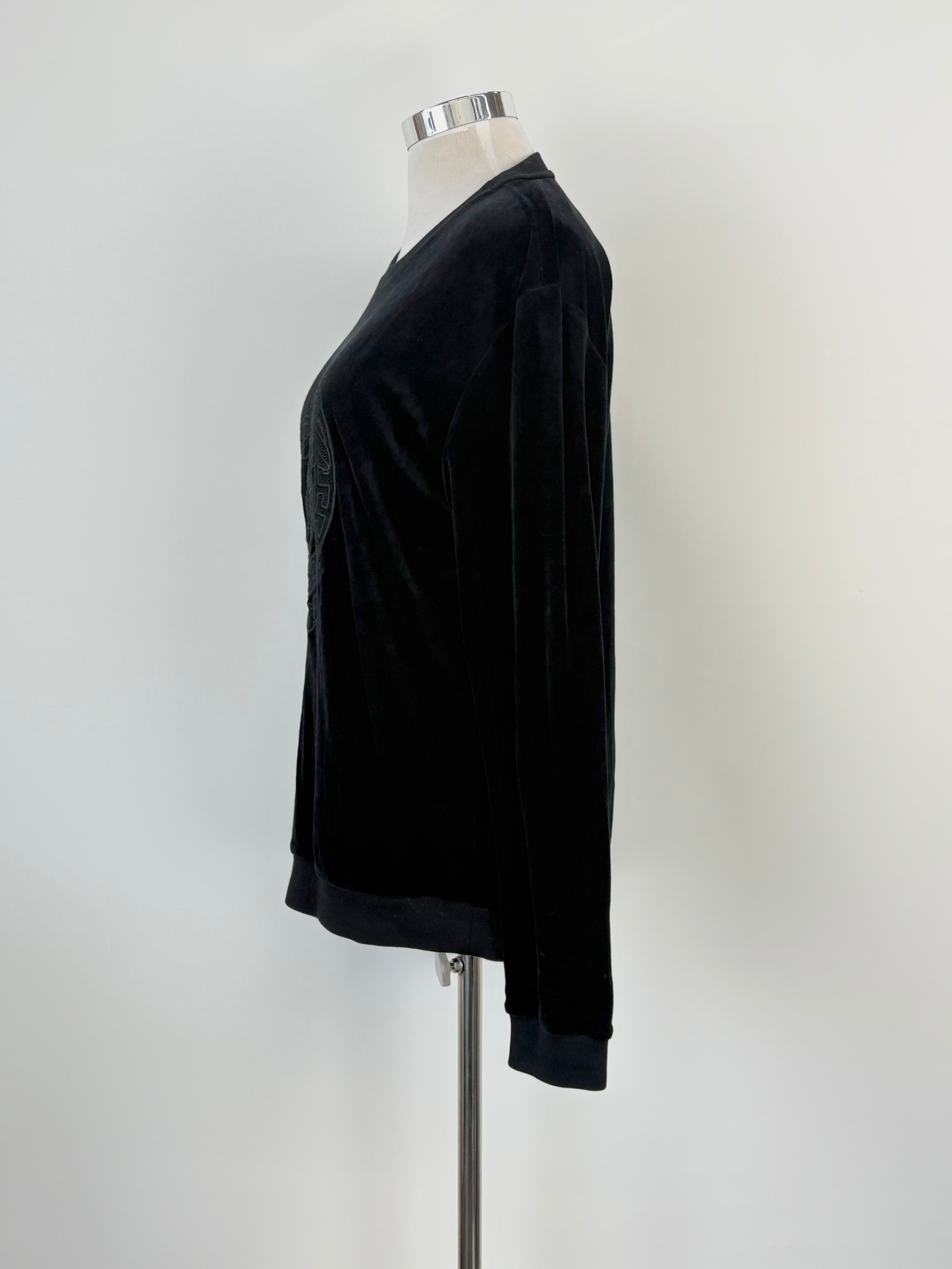 Versace Underwear Black Velour Medusa 'Gym' Crewneck - M