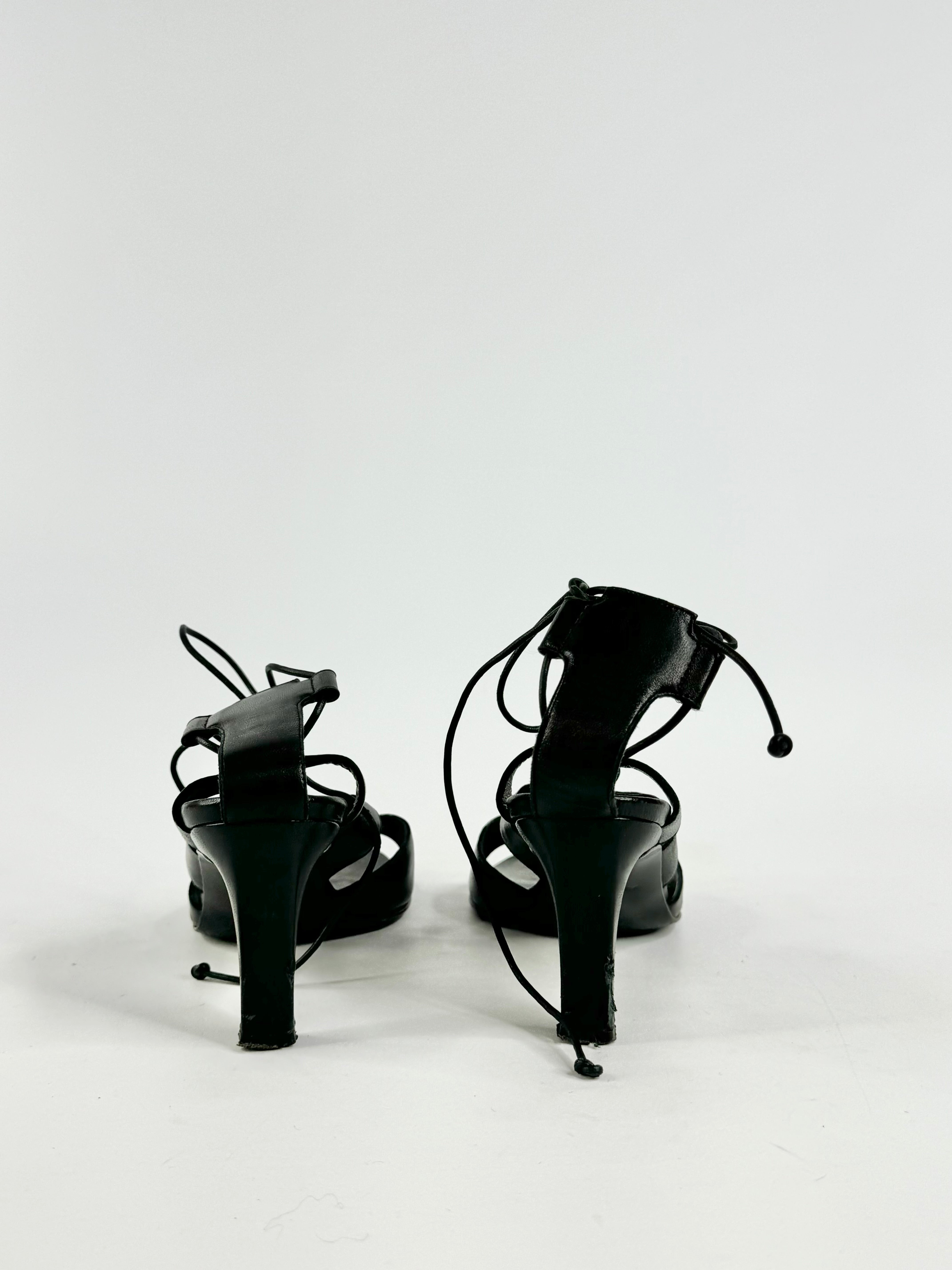Helmut Lang Black Wrap Sandals - EU37