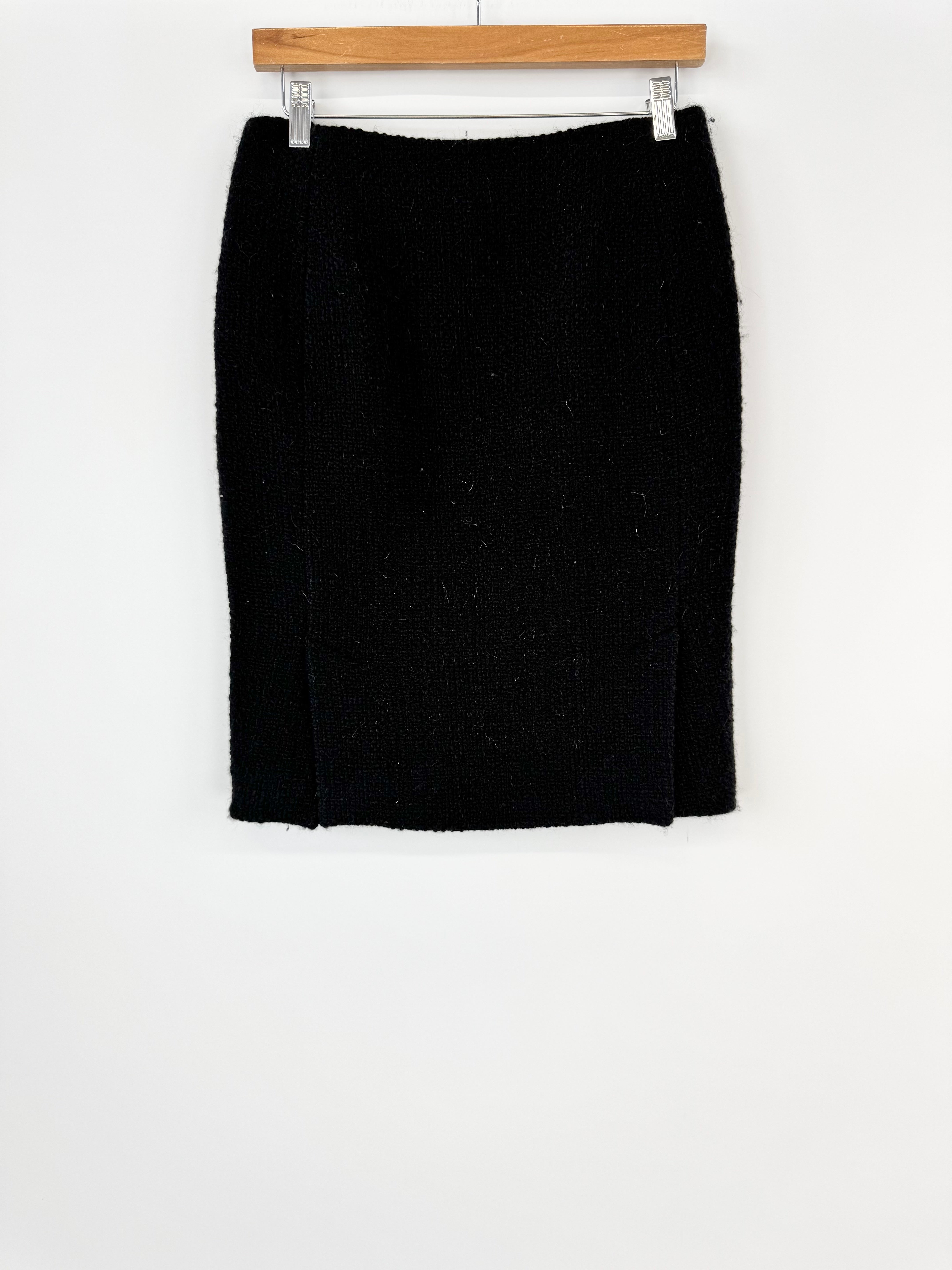 Balenciaga Black Wool & Alpaca Blend Pencil Skirt - AU8