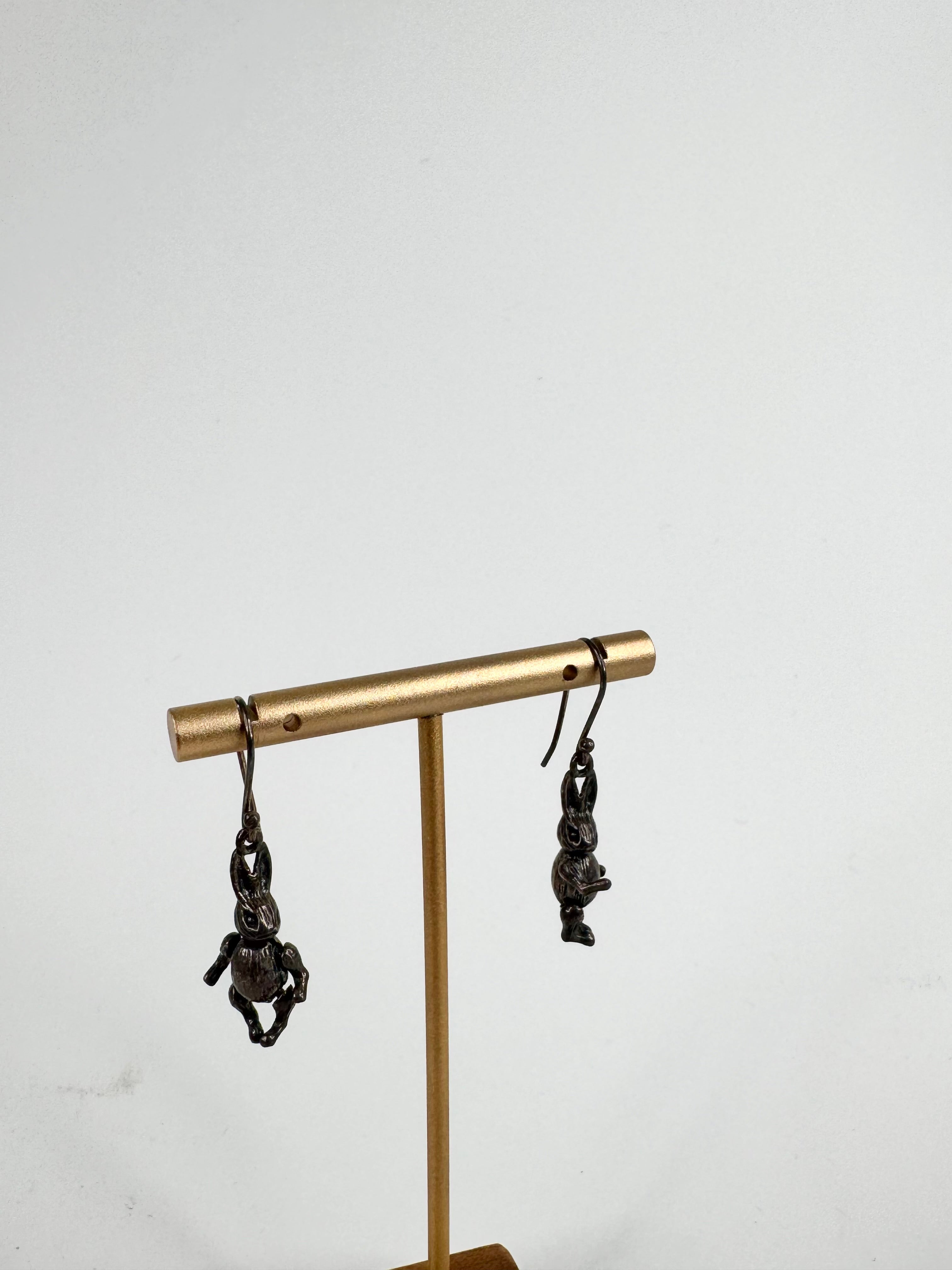 Vintage Silver Rabbit Earrings