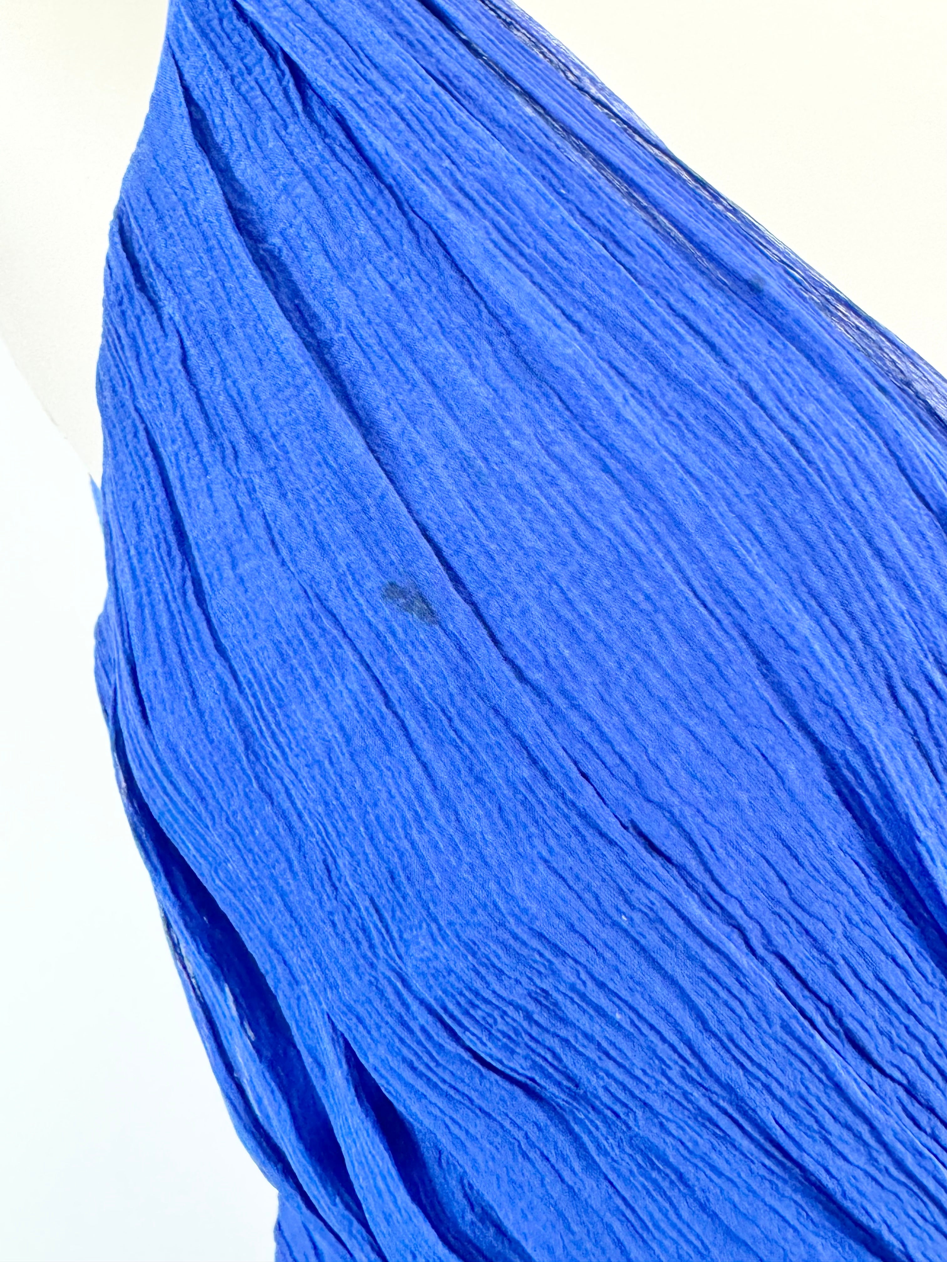 Mabel Magalhaes French Blue Chiffon Silk Midi Dress - AU8