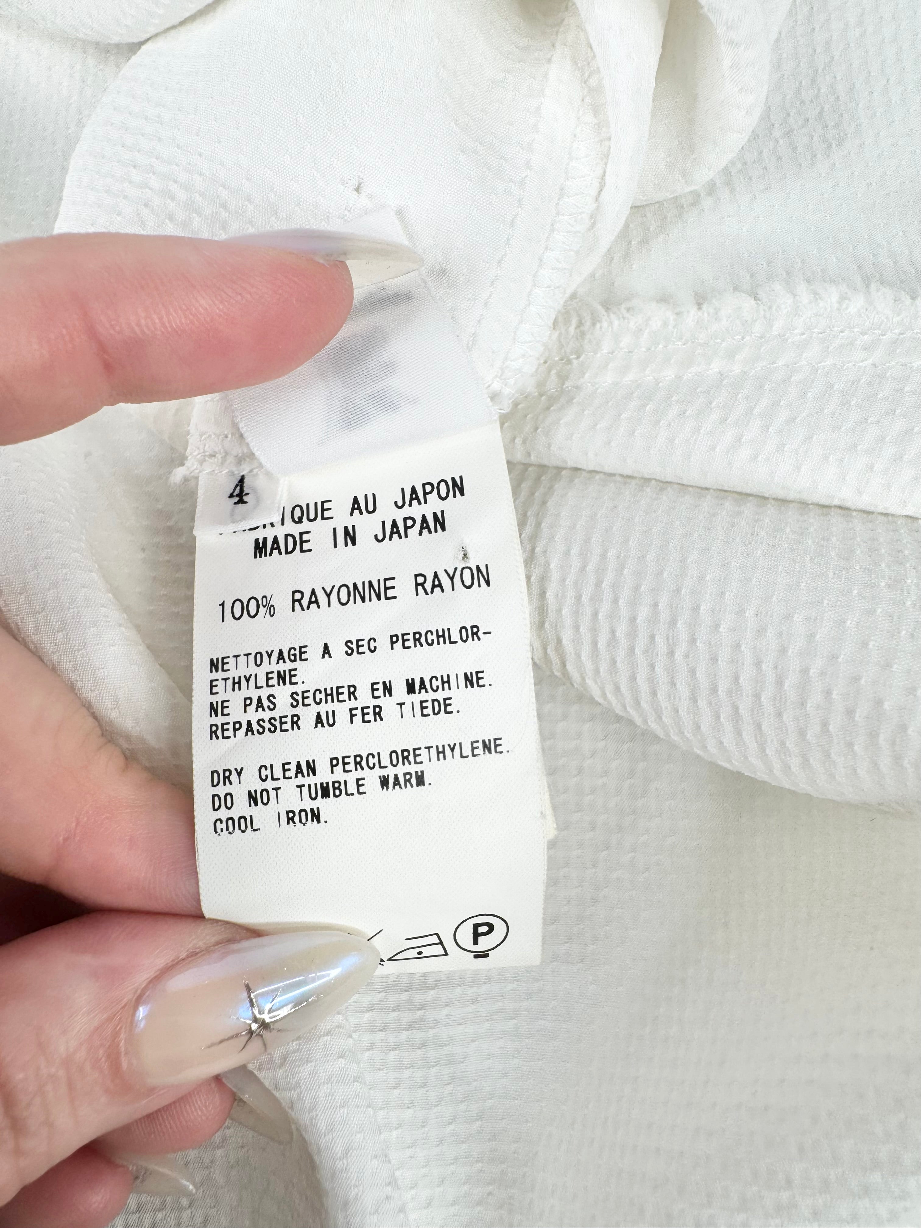 Y's Yohji Yamamoto White Frill Blouse - AU12/14