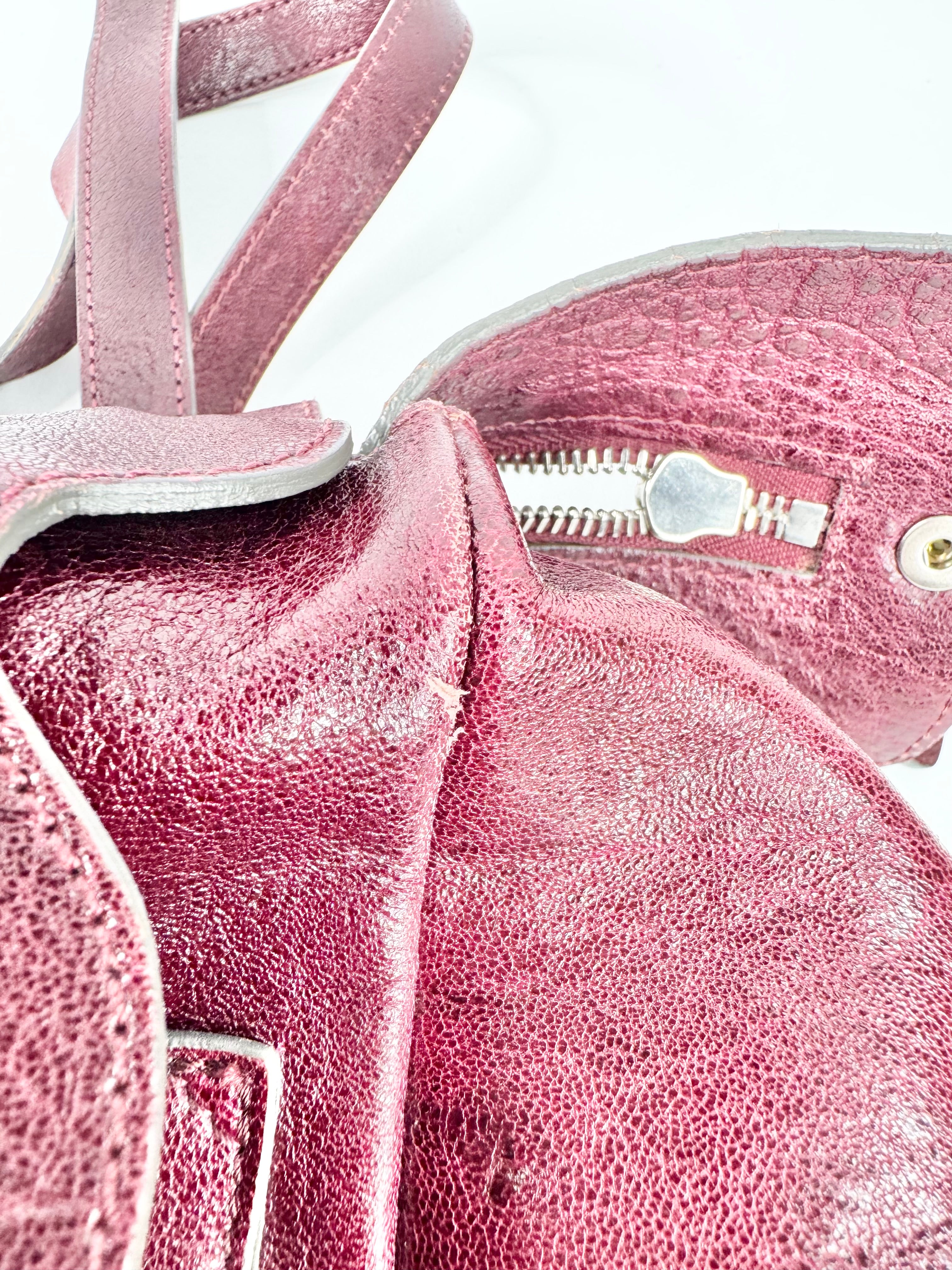 Chloé Burgundy Leather Saskia Square Tote Bag