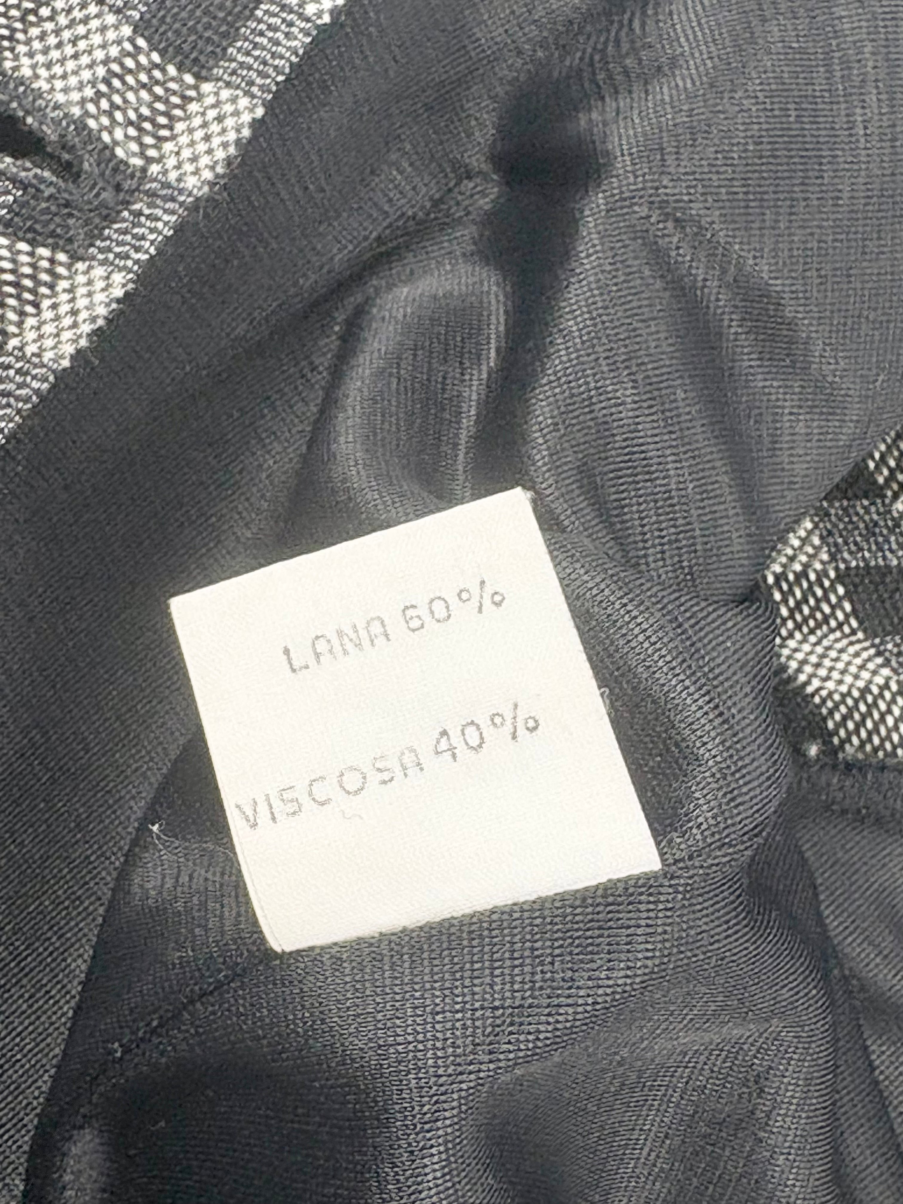 Ivano Boni Black & White Checked Long-Sleeve Dress - AU12