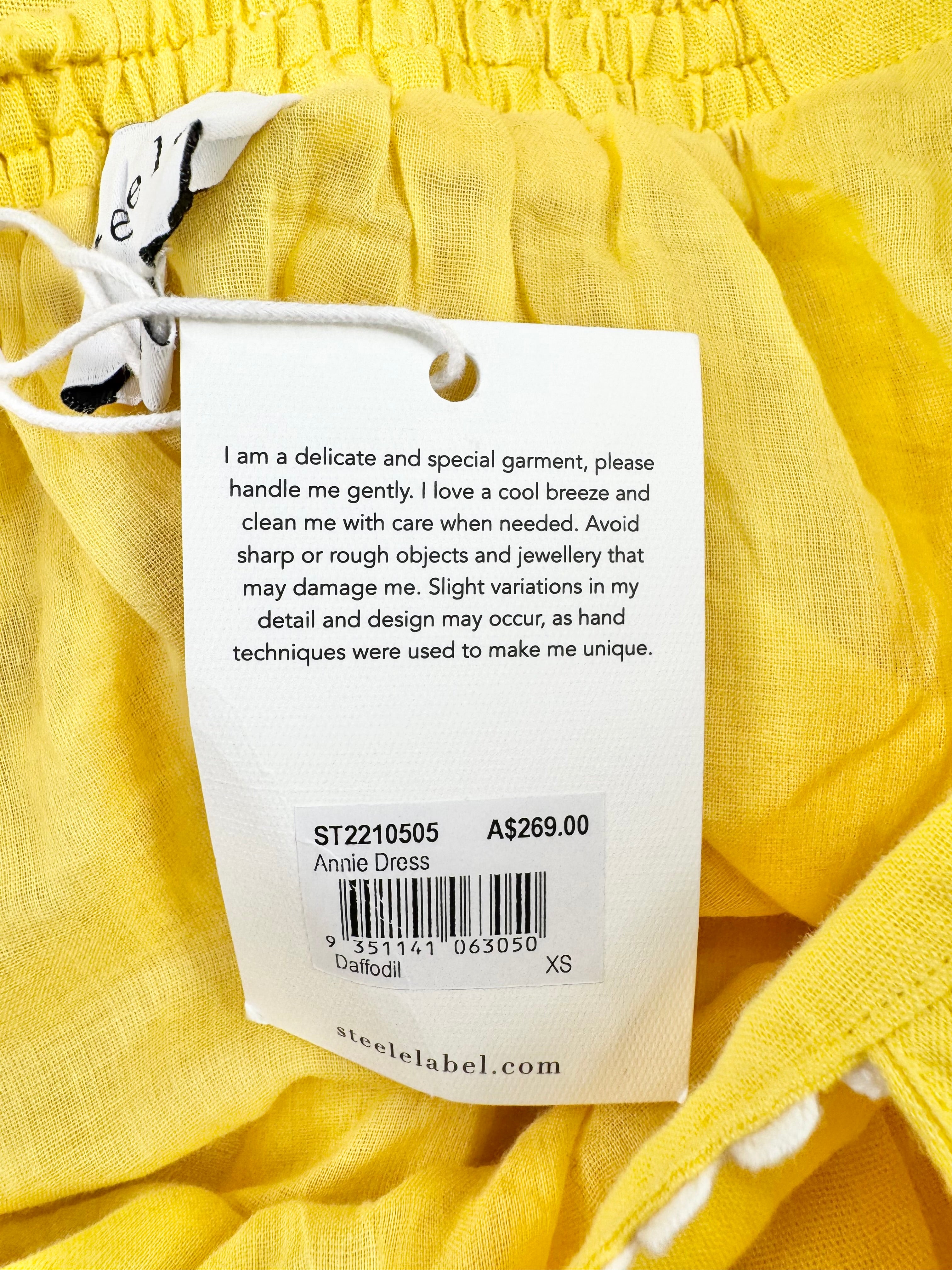 Steele Daffodil Yellow 'Annie' Halterneck A Line Top NWT - AU6/8