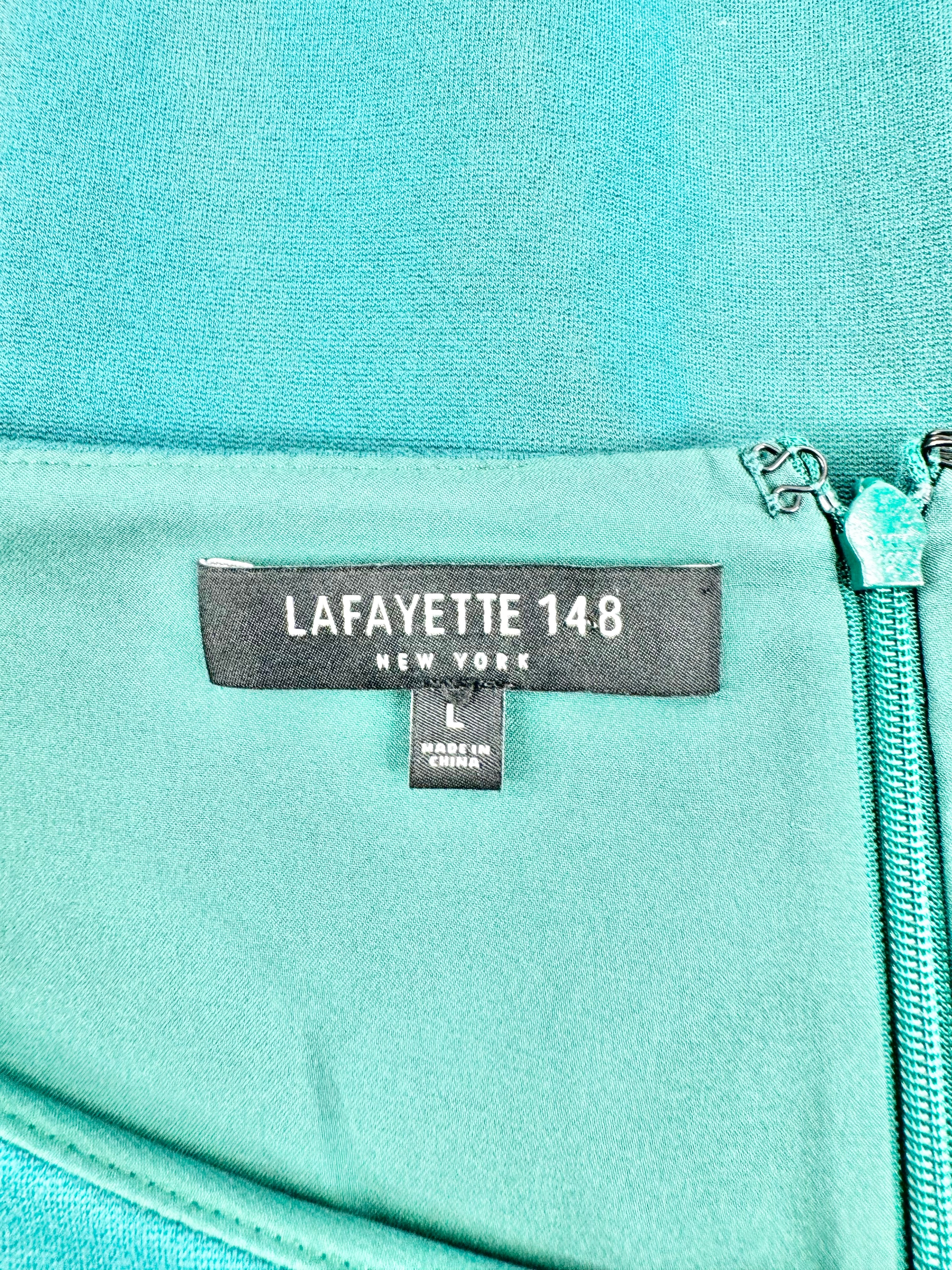 Lafayette 148 Teal Bell Sleeve Dress - AU12