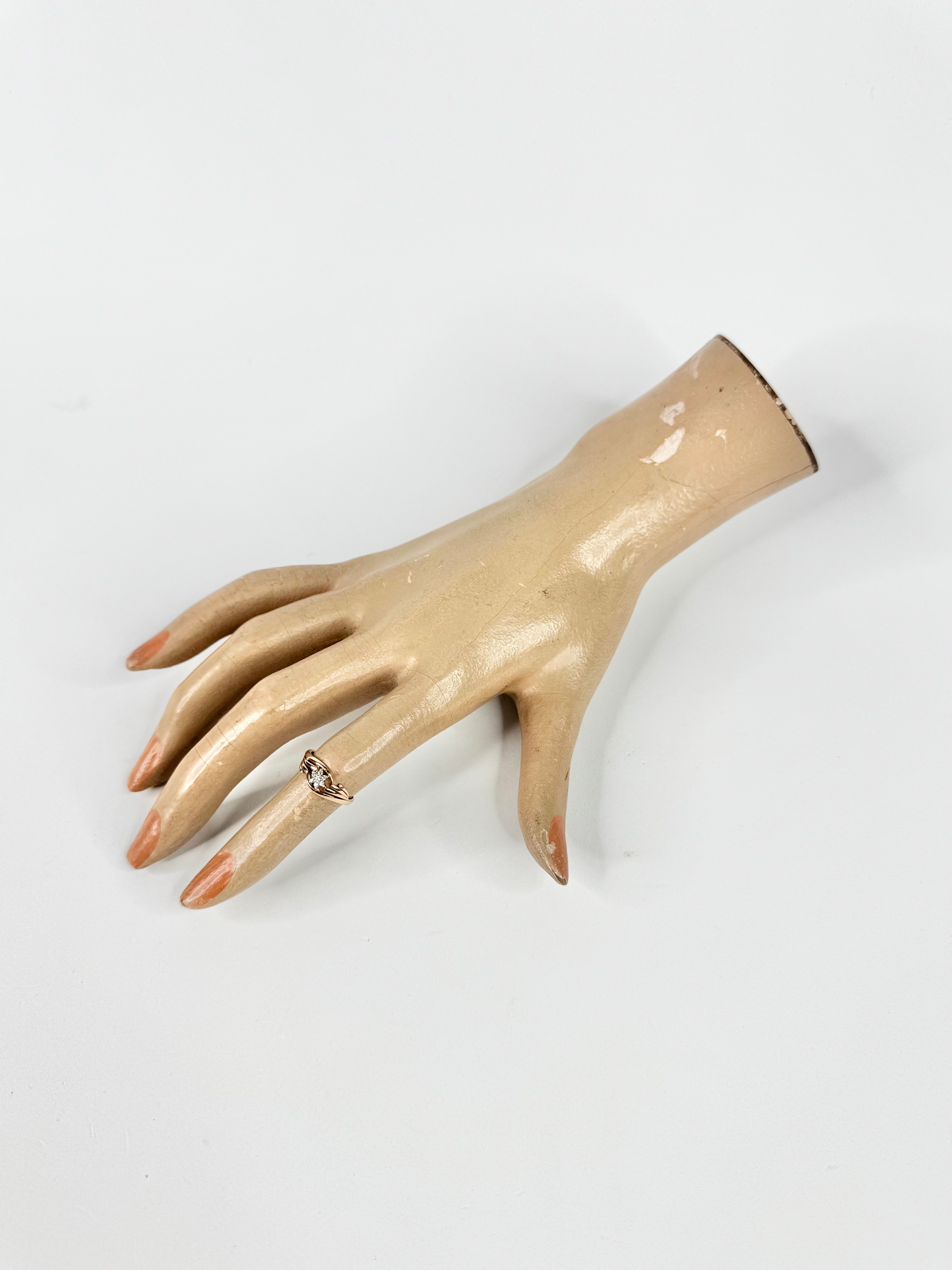 18ct Rose Gold & Cubic Zirconia Flower Ring