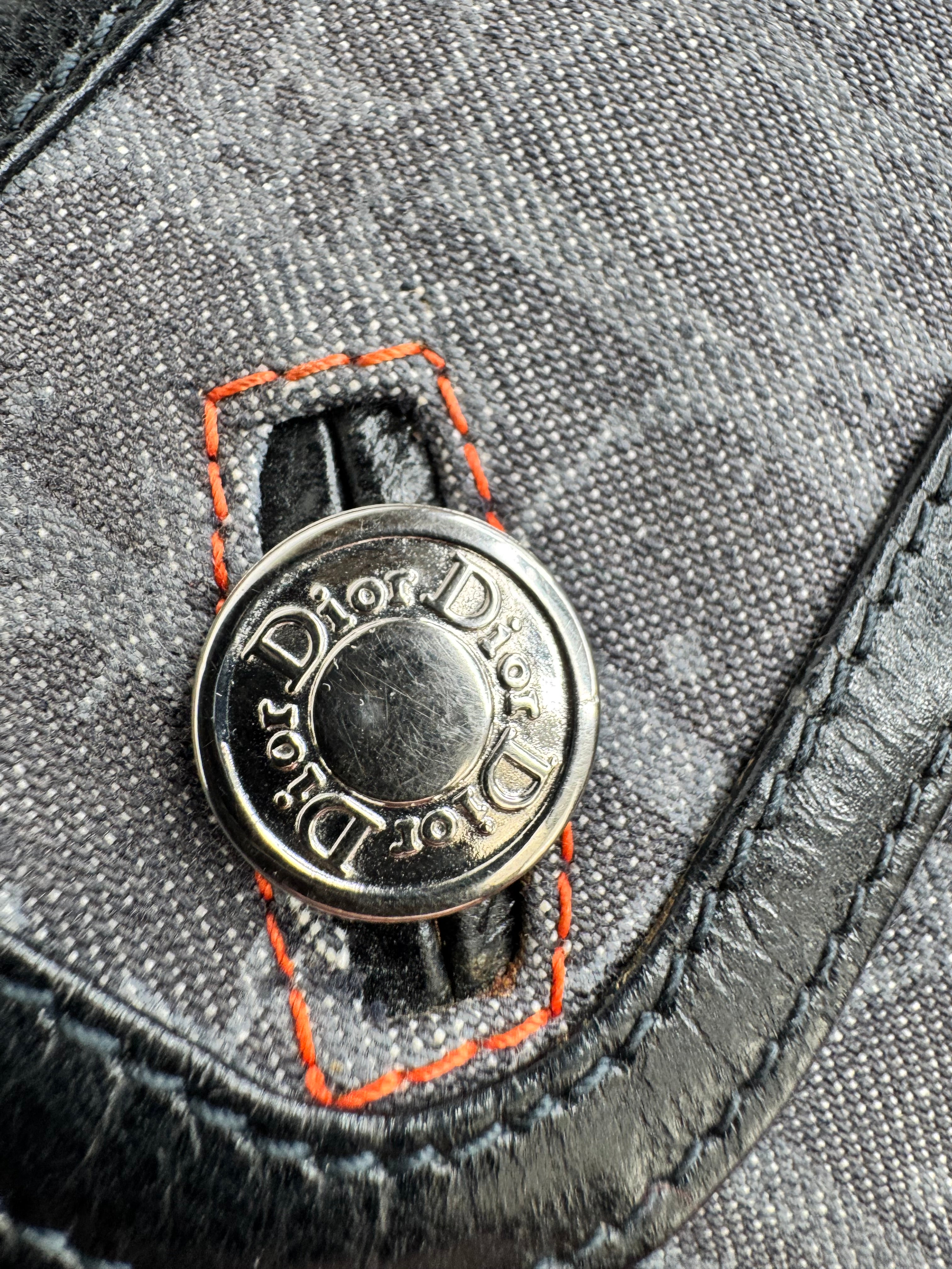 Christian Dior 2006 'Remove Before Flight' Diorissmo Canvas & Orange Contrast Shoulder Bag