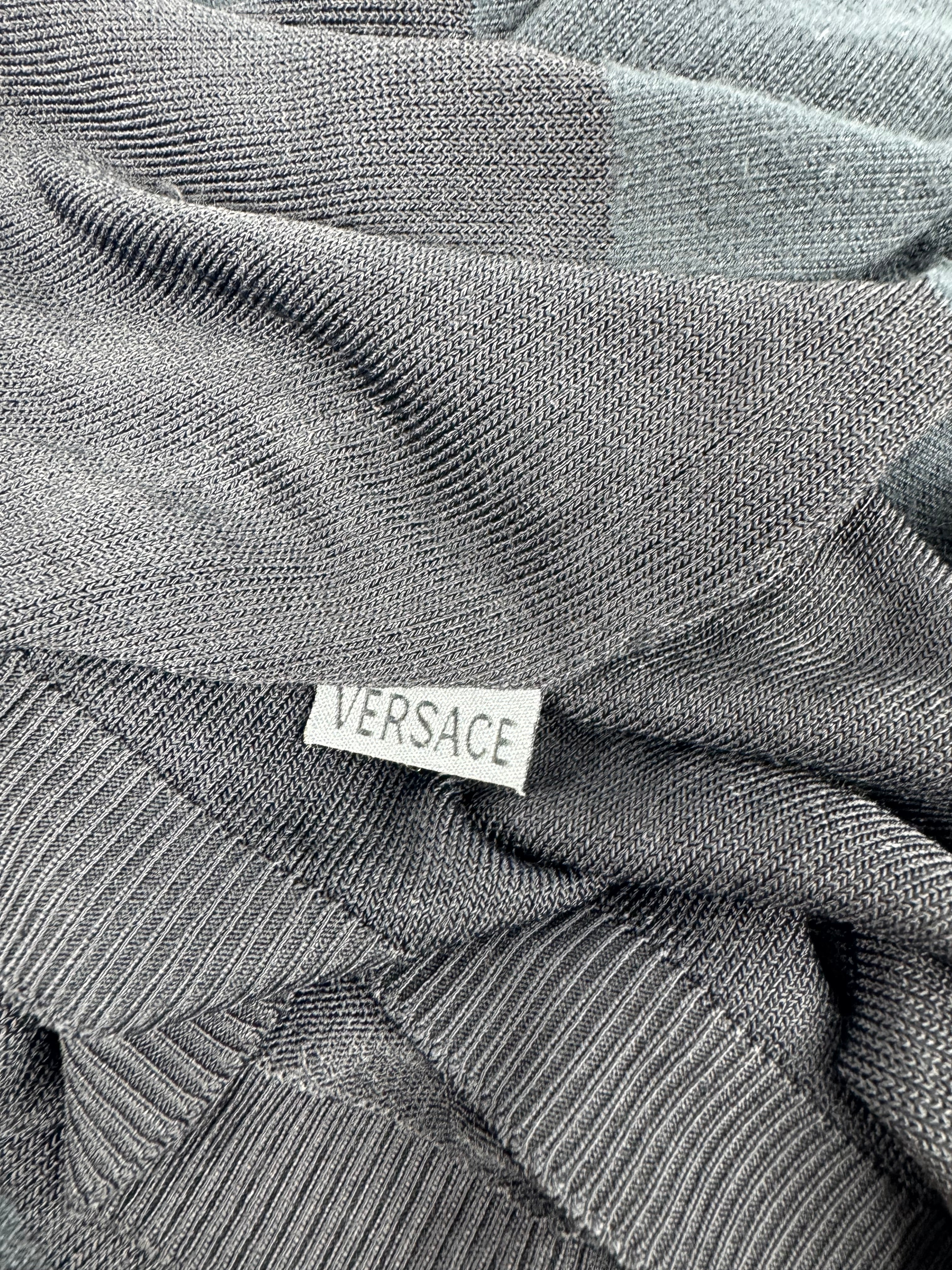 Versace Black Long Sleeve V-Neck Sweater - AU12/14