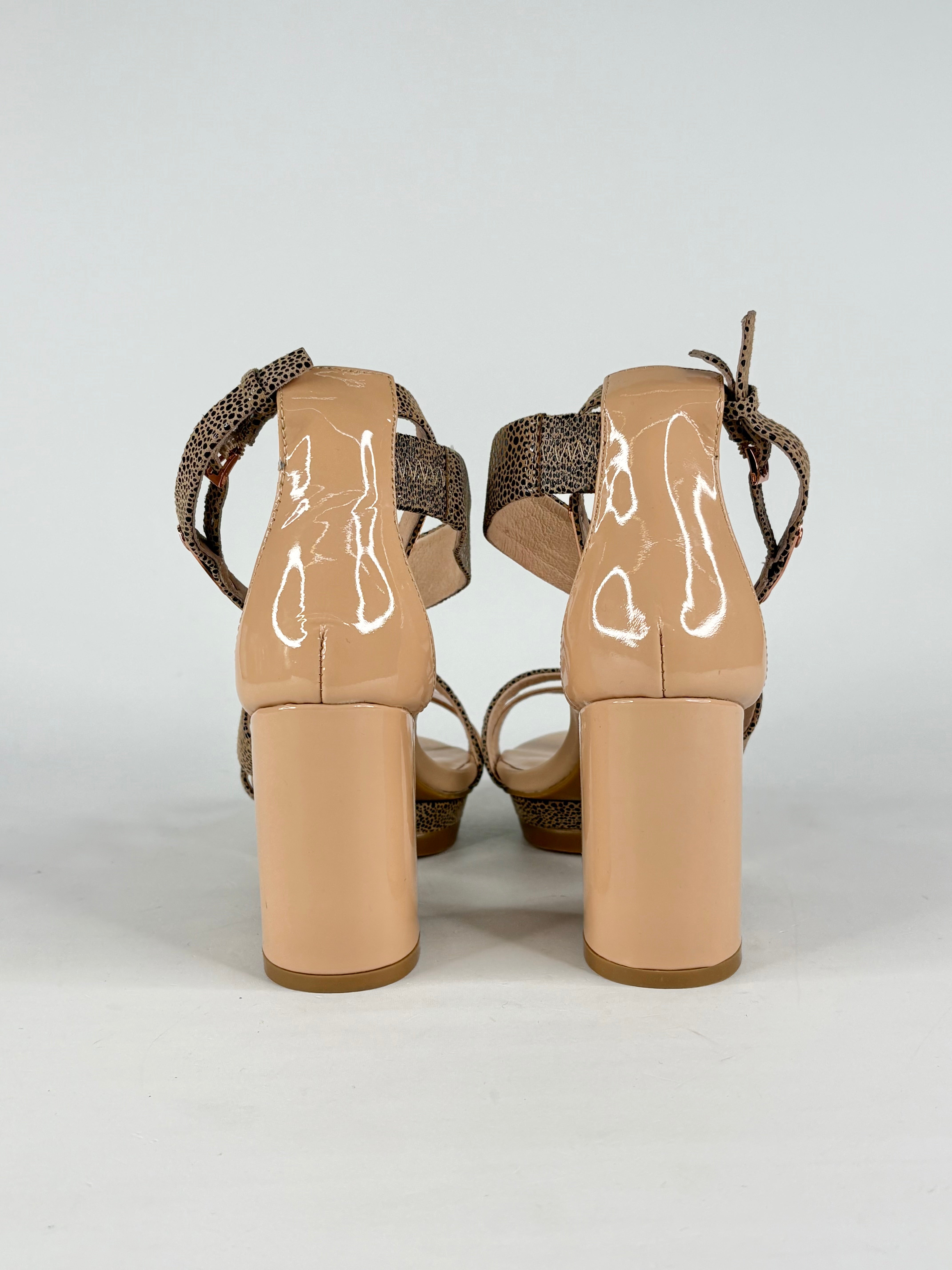 Ginger + Smart Animal-Print Leather Block Heels - EU38