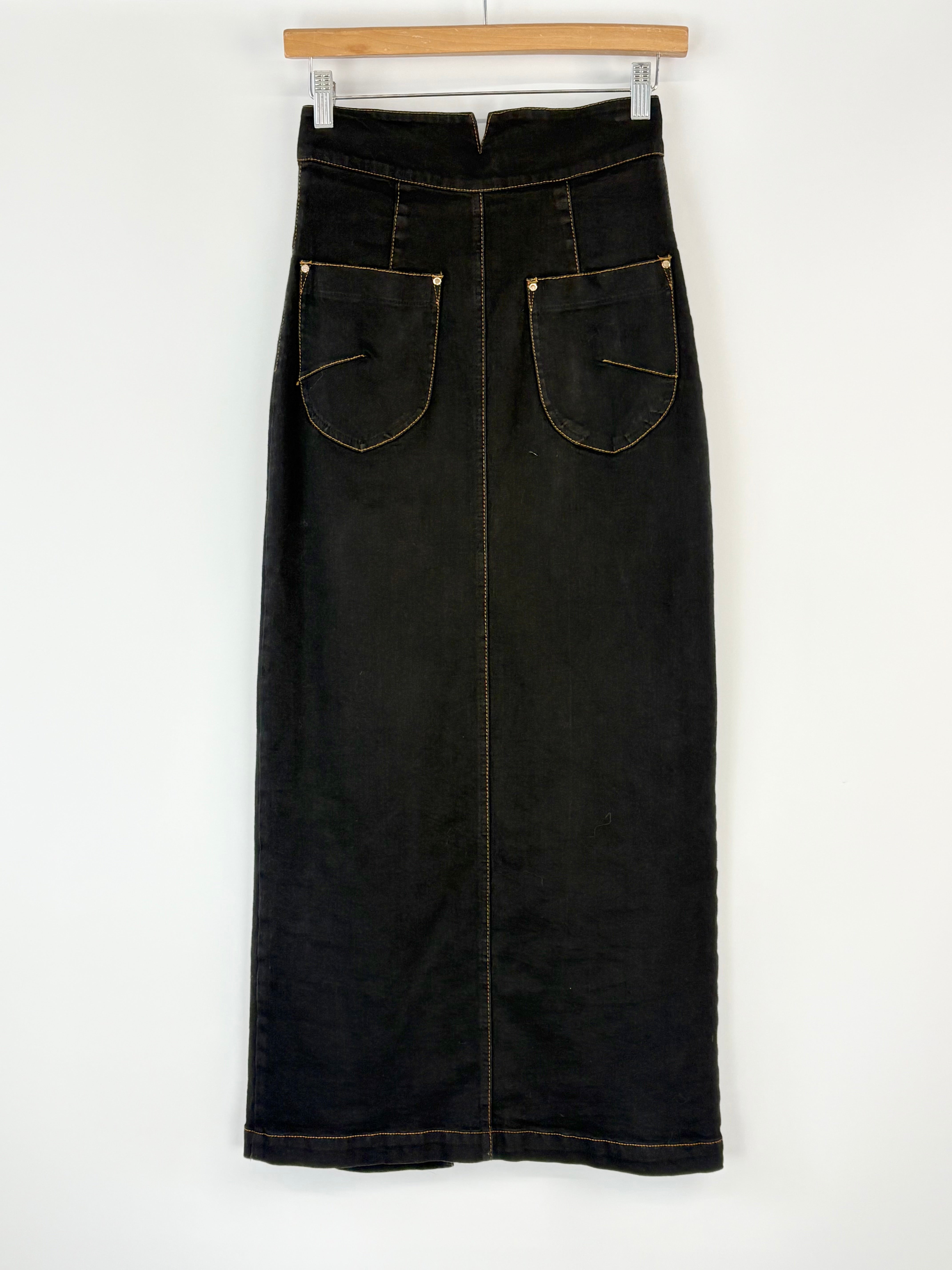 Sabina Musayev Black Denim Skirt - AU6/8