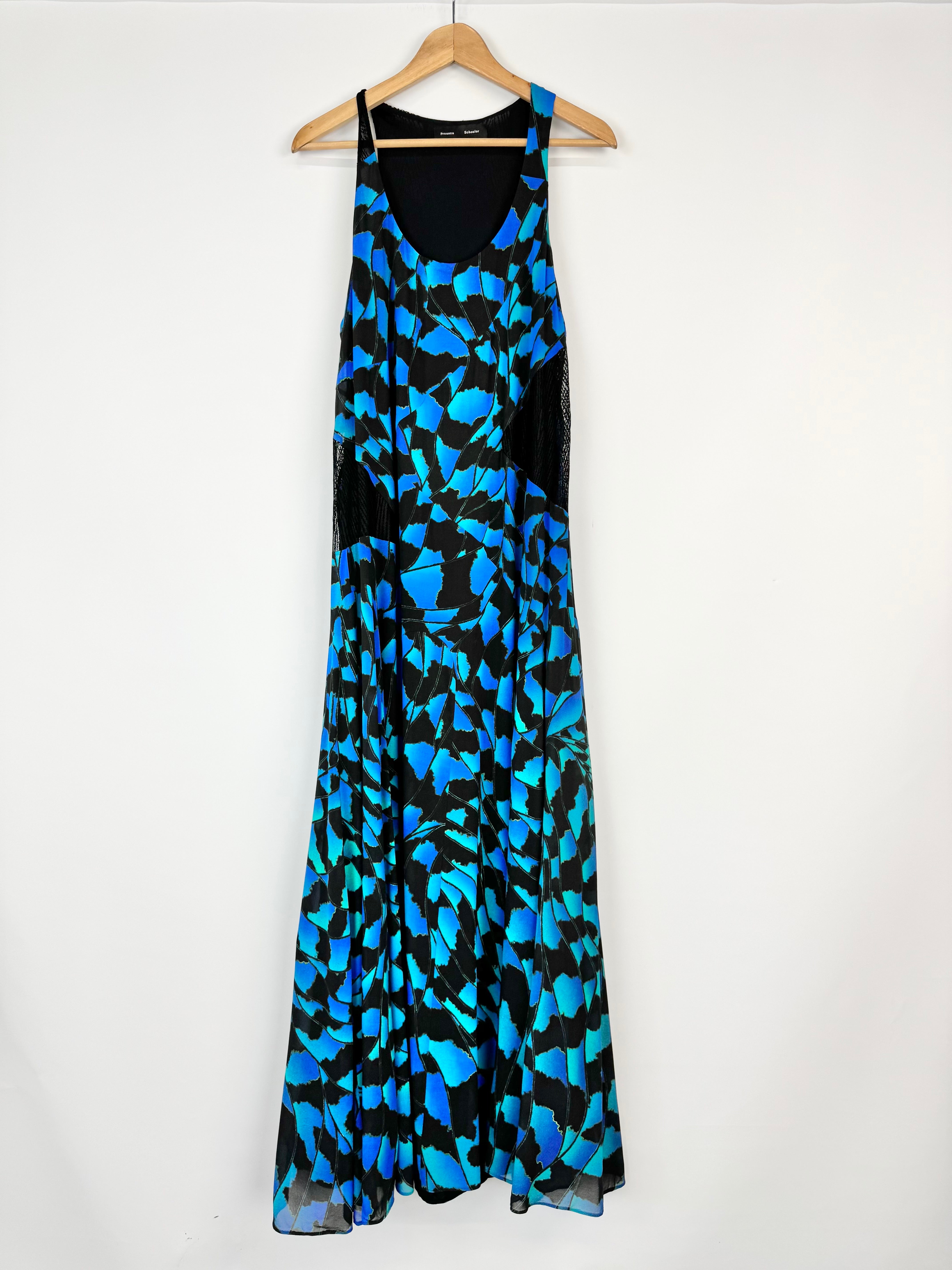 Proenza Schoulder Blue & Geometric Pattern Maxi Dress - AU12