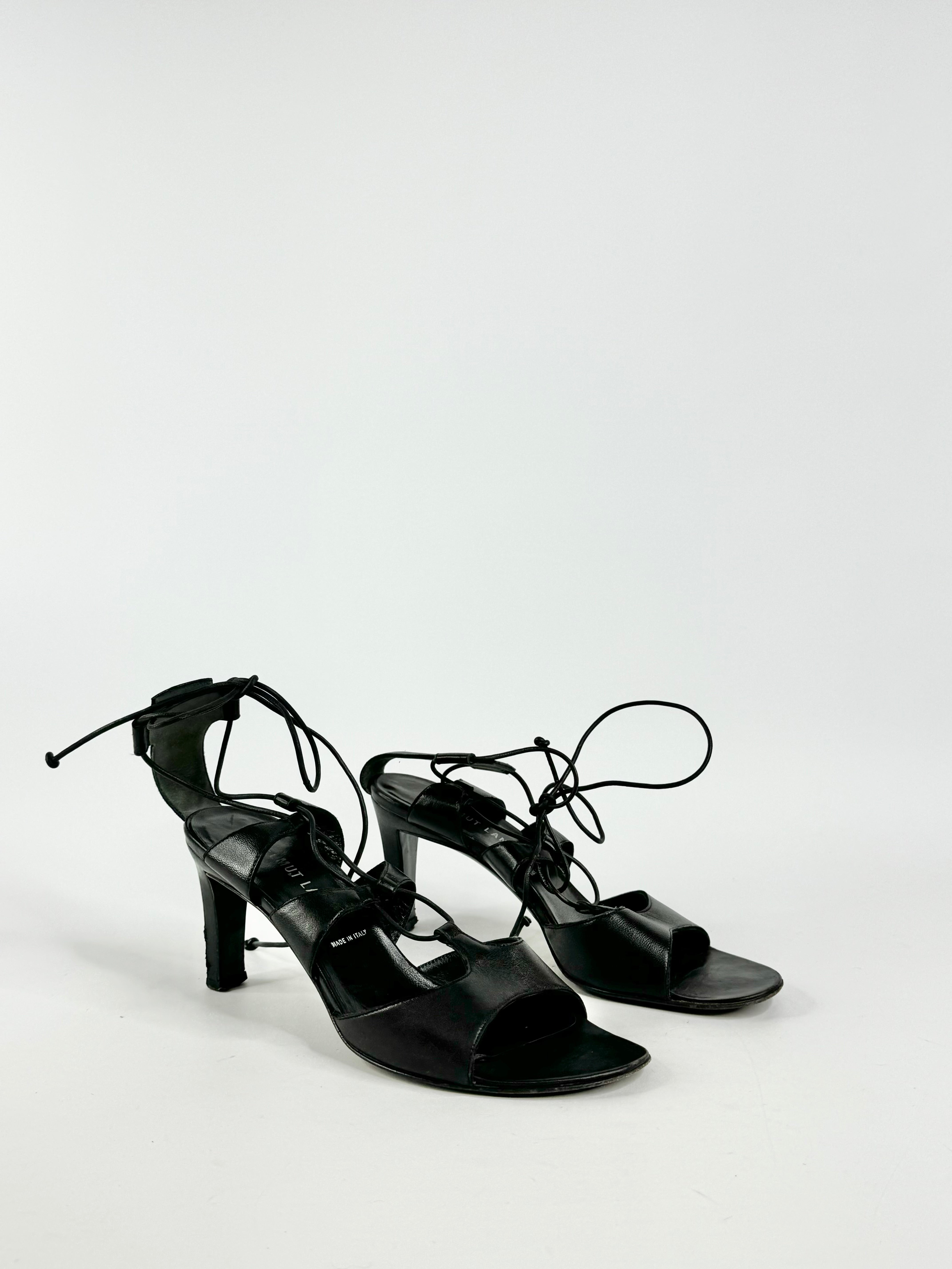 Helmut Lang Black Wrap Sandals - EU37