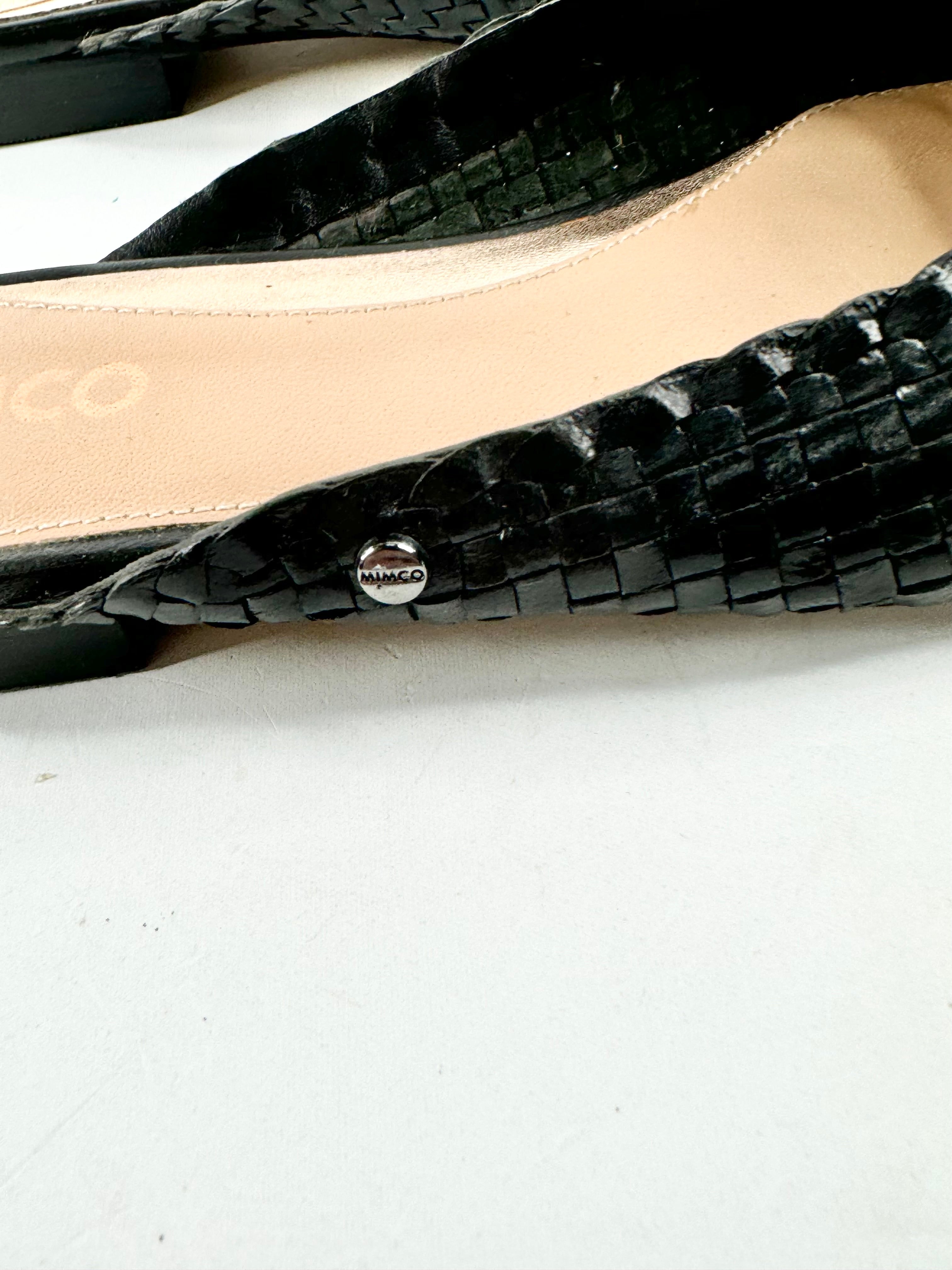 Mimco Black Woven Flat Mules - EU38