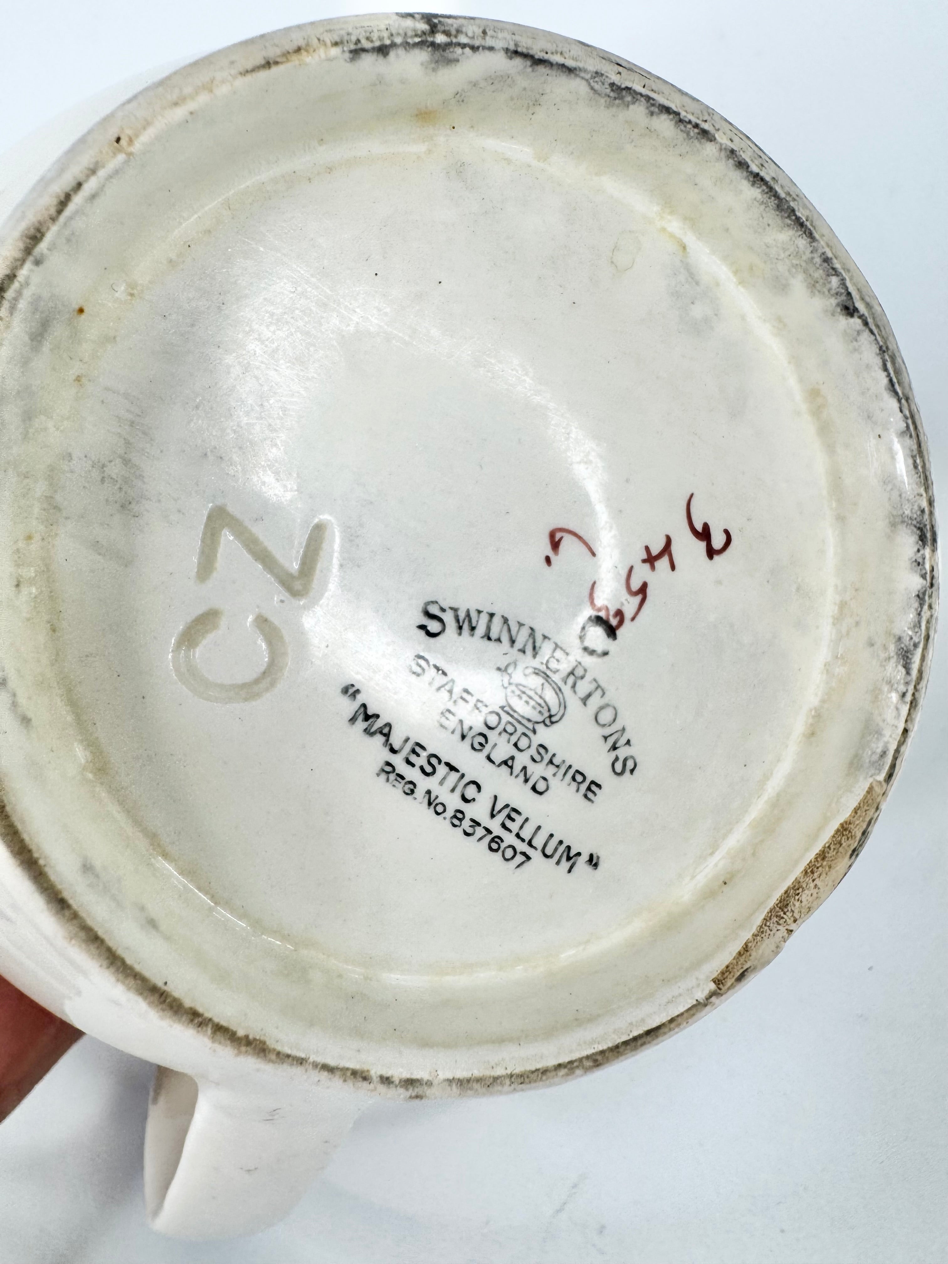 Swinnertons Staffordshire England White With Blue Detail and Floral Motif Creamer Jug