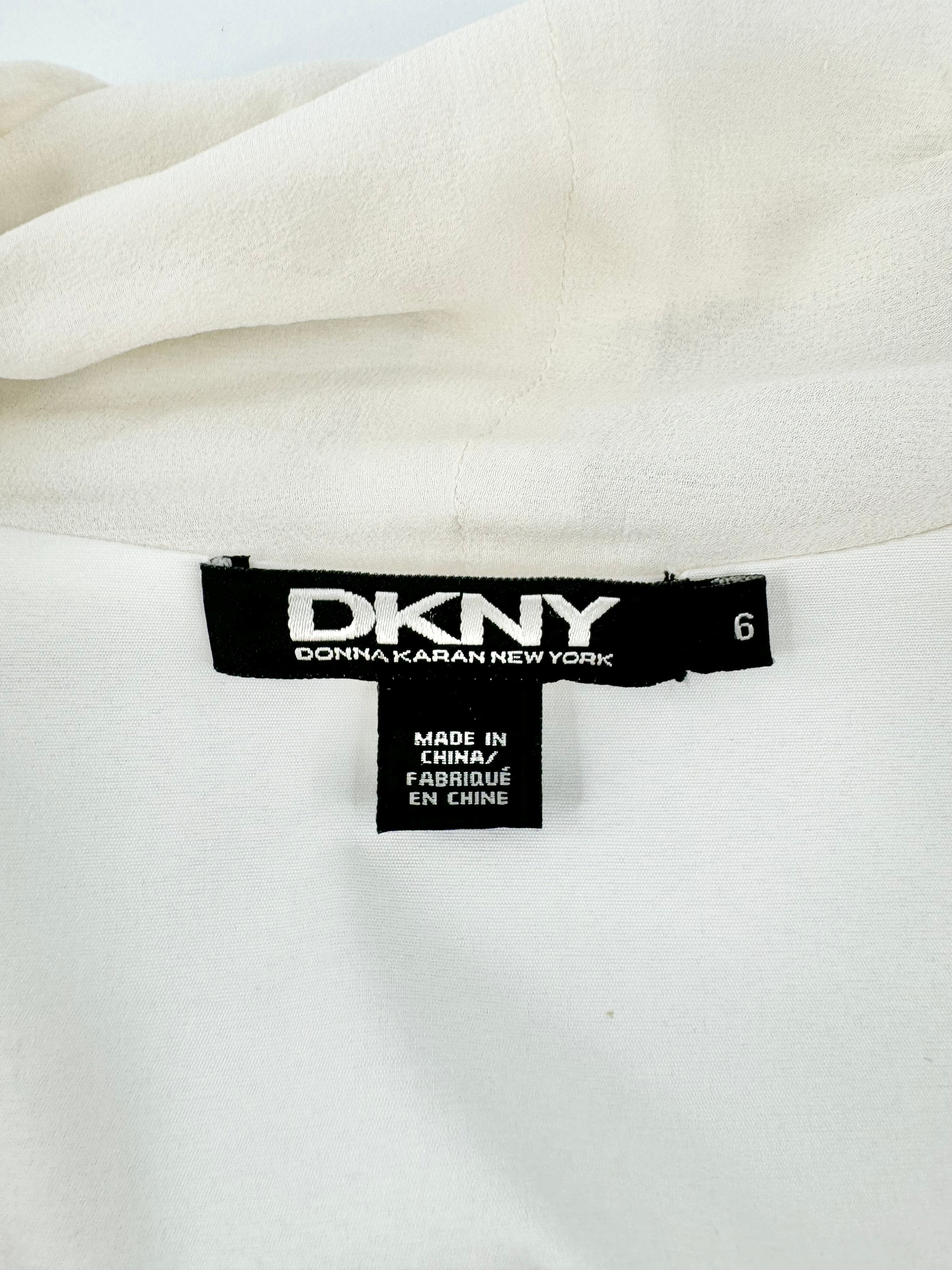 Donna Karen New York White & Black Midi Dress - AU8/10