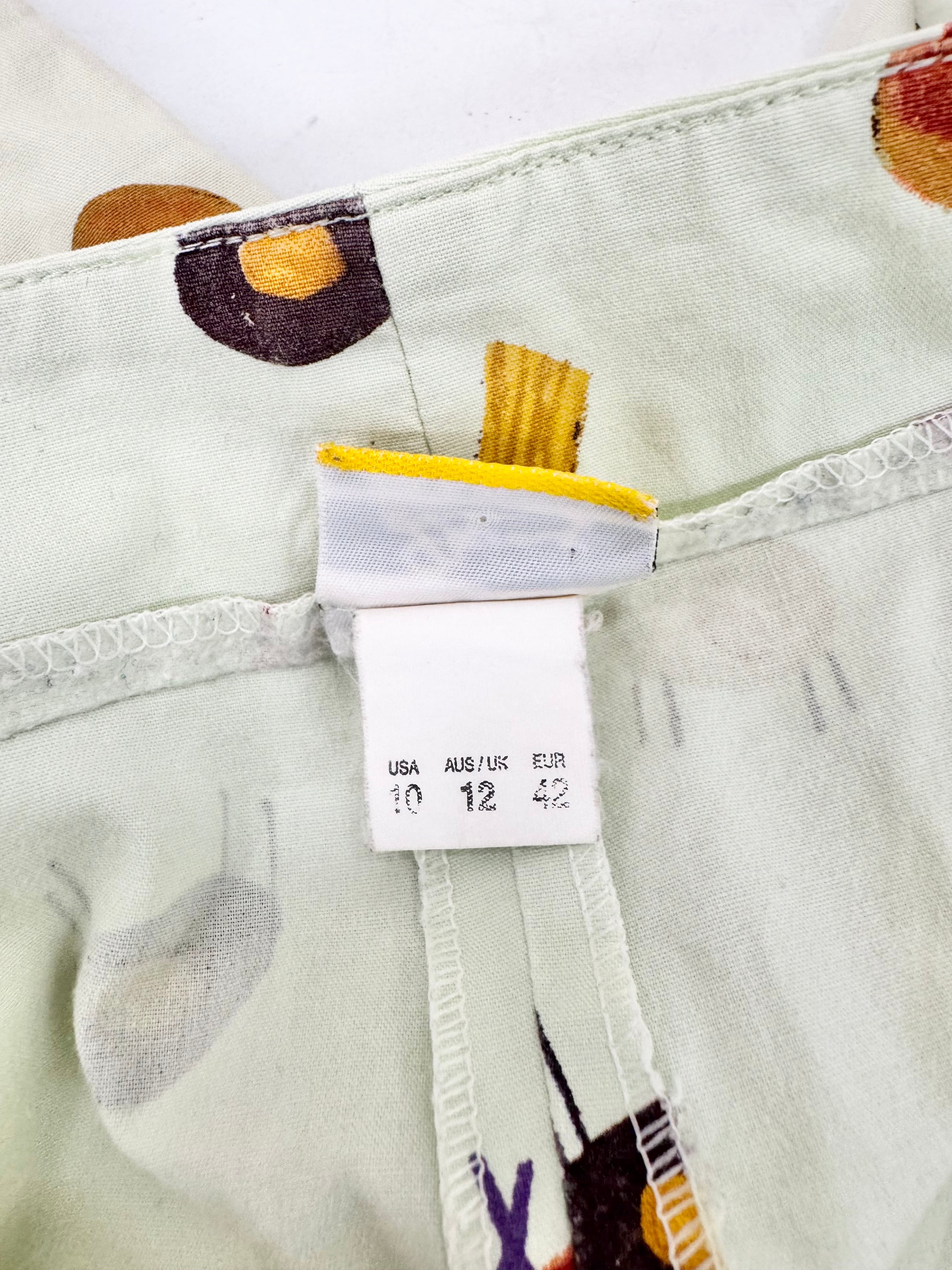 Vintage Done Ken Done Soft Yellow Chair Patterned Trousers - AU12