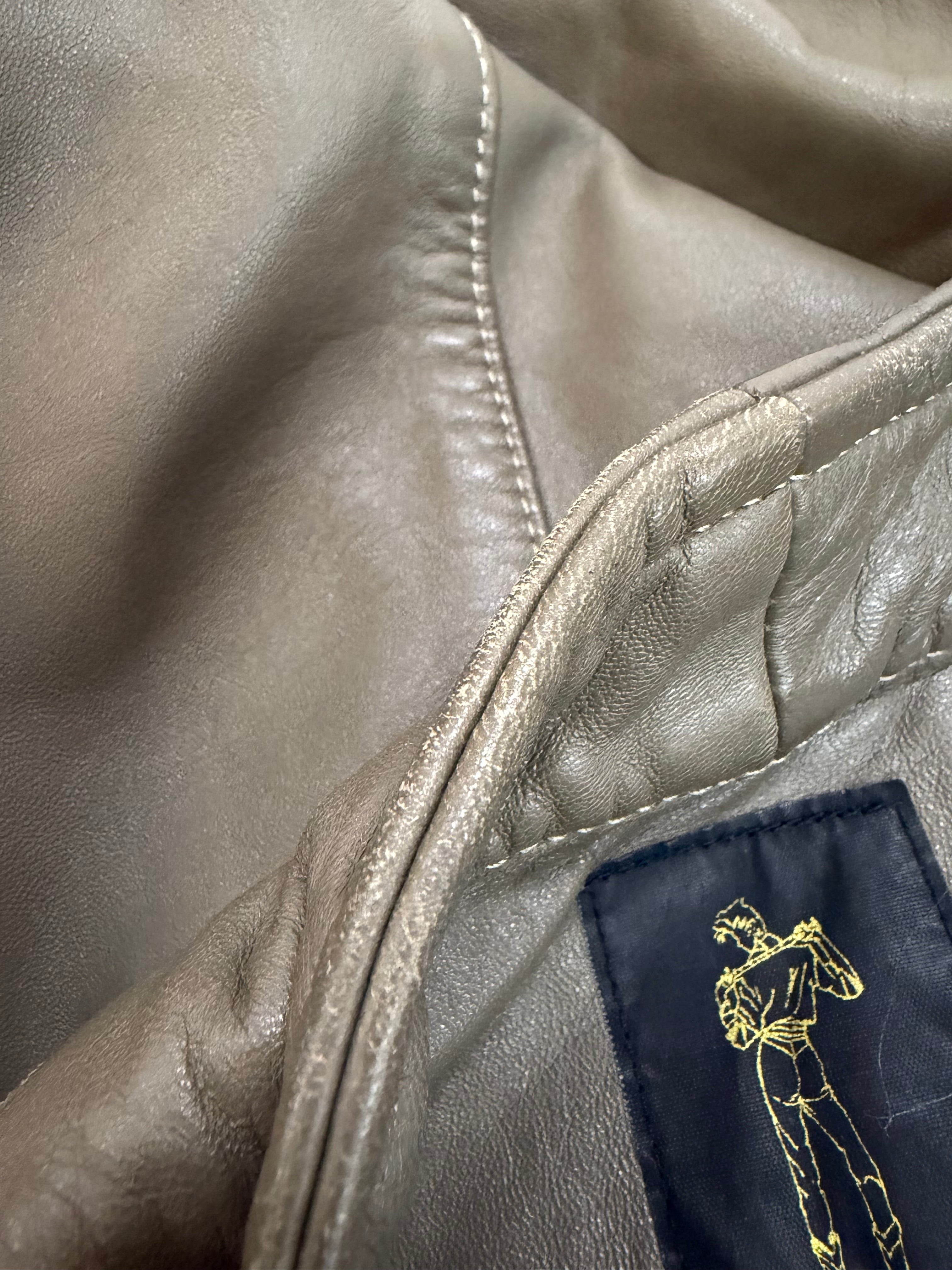 Vintage Franz Taupe Leather Jacket - AU12