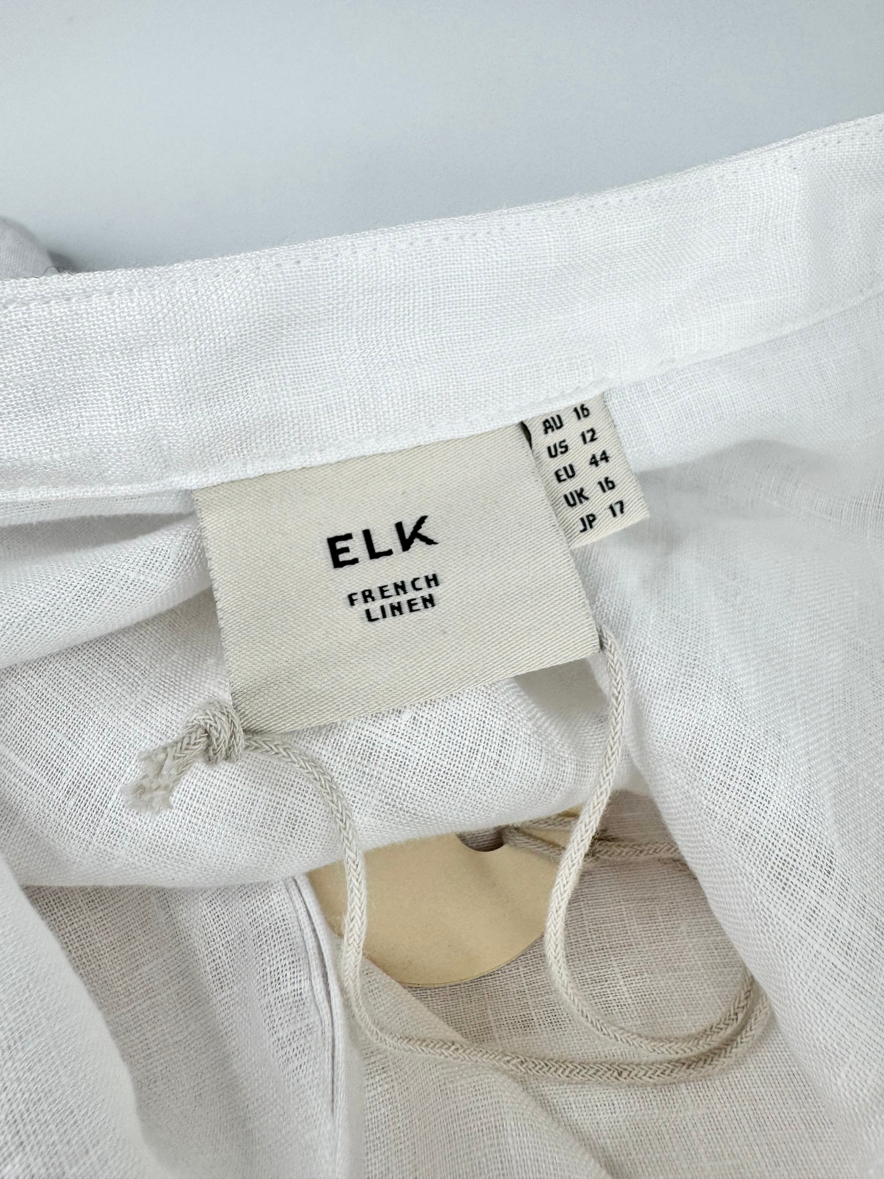 Elk White French Linen 'Mies' Shirt NWT - AU16