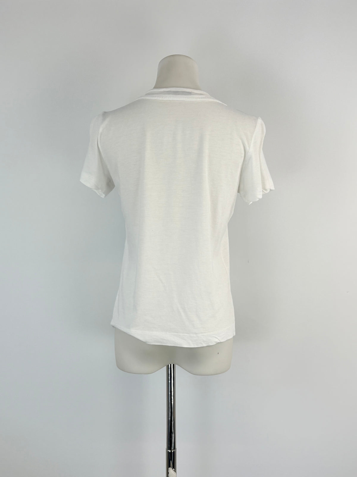 See By Chloé White Scoop-Neck Bead Detail Top - AU6/8