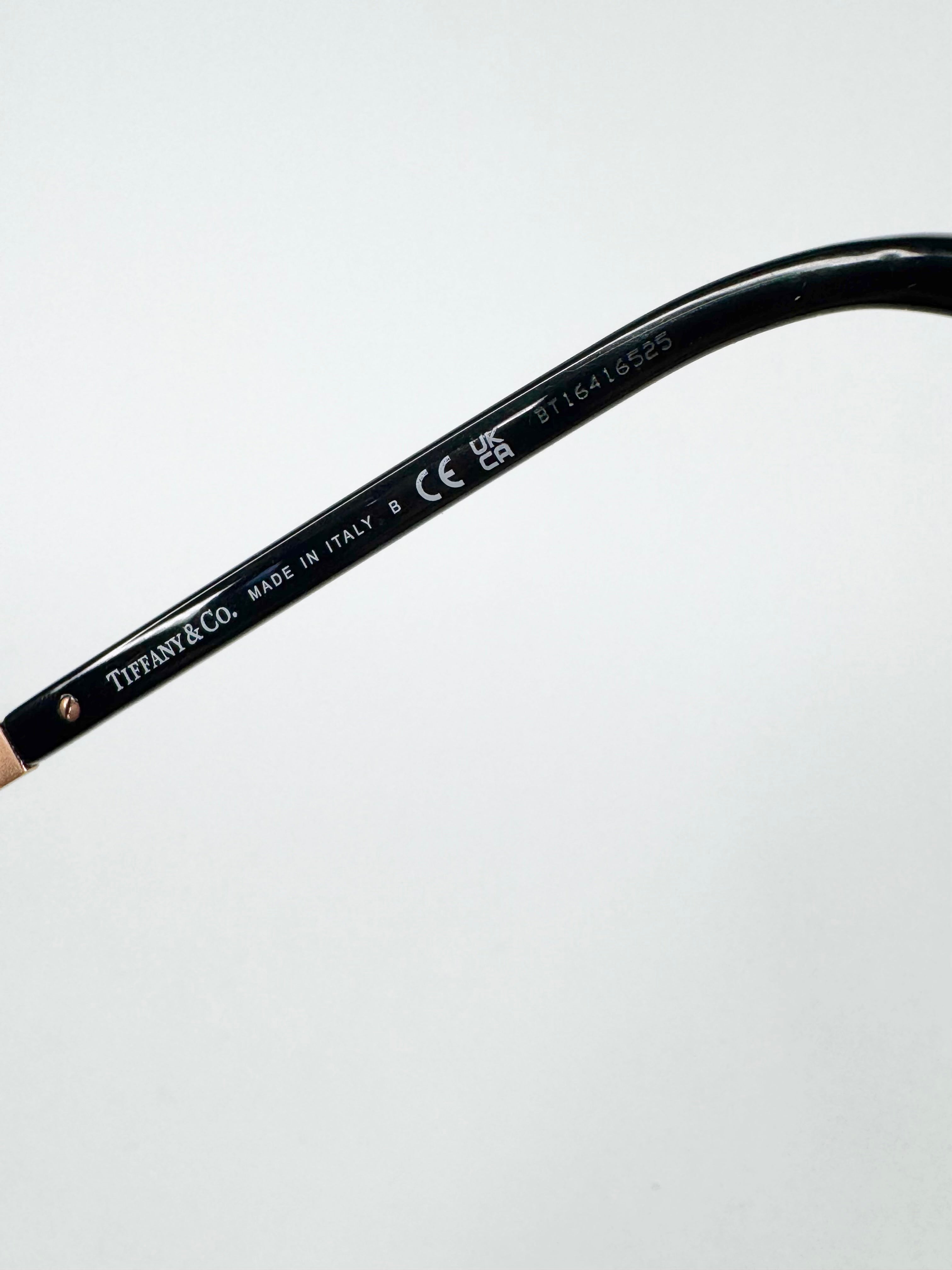 Tiffany & Co Black Blue Lens Cat Eye Sunglasses