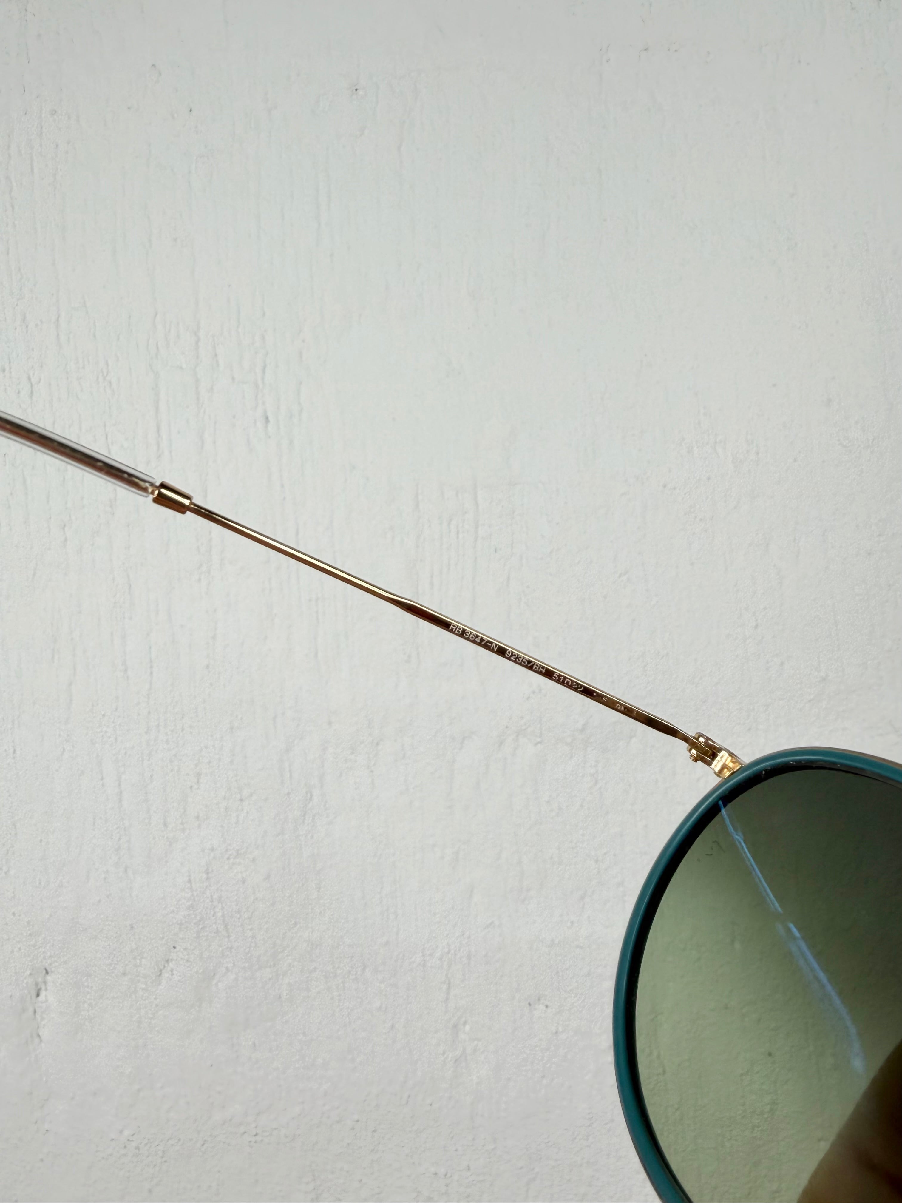 Ray-Ban Round Double Bridge Gold & Blue Sunglasses