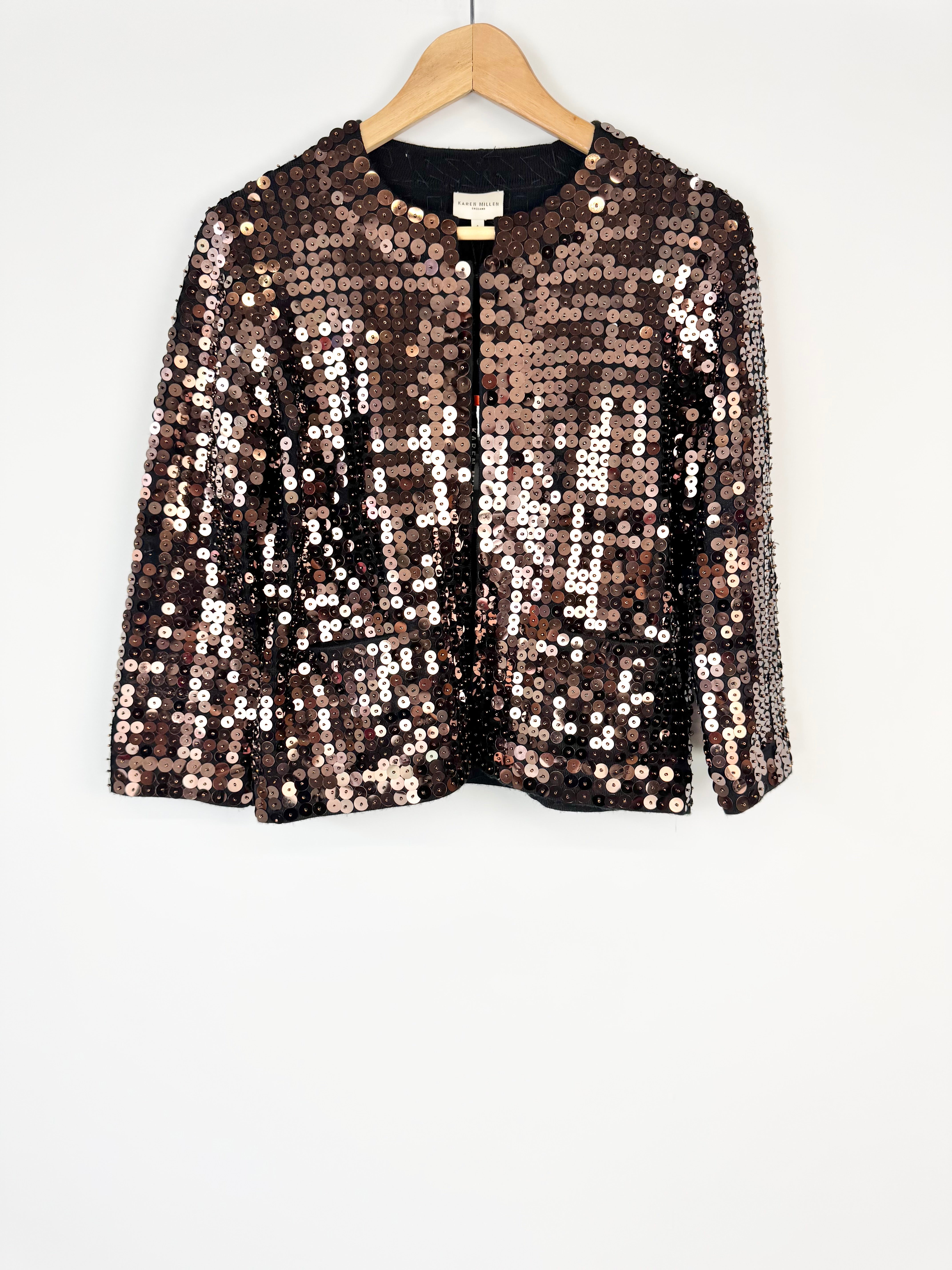 Karen Millen Bronze Sequin Cardigan - AU4