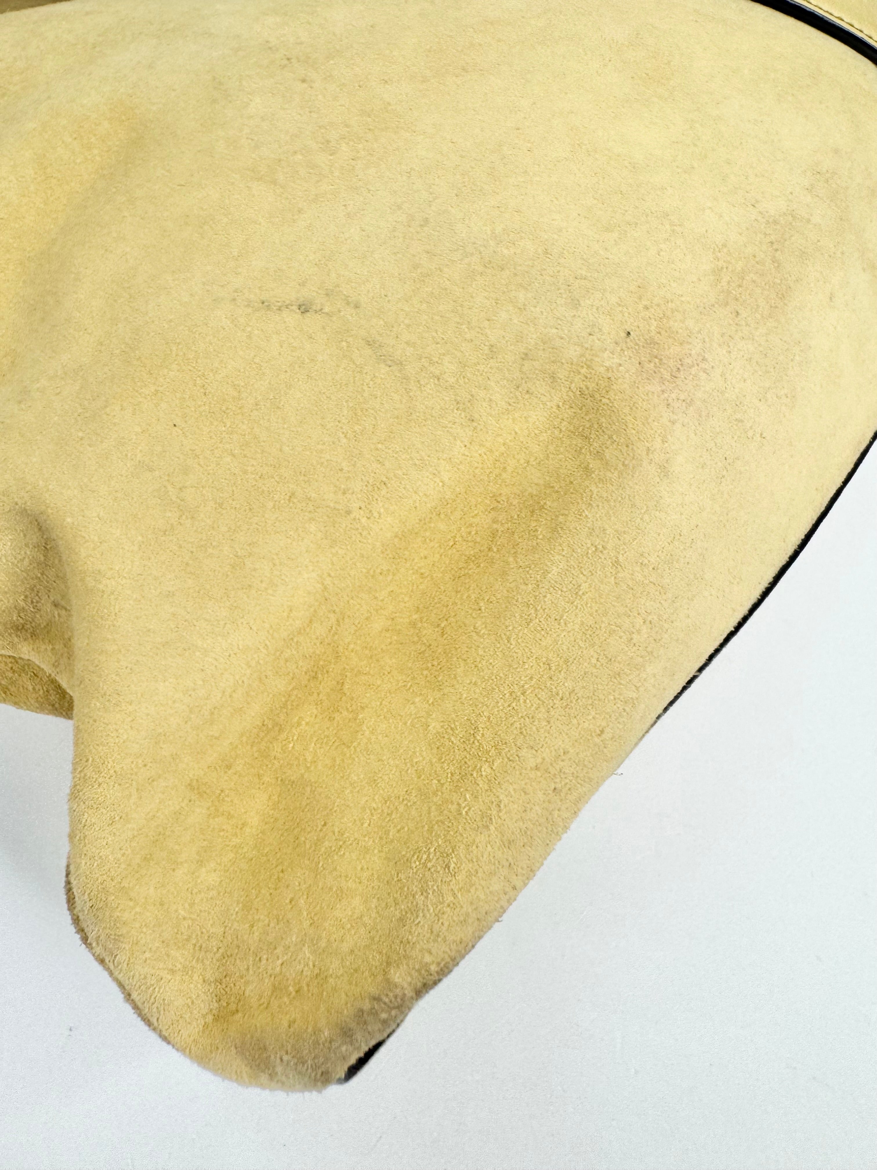 Vintage Bally 'Cladria' Butter Yellow Suede Shoulder Bag