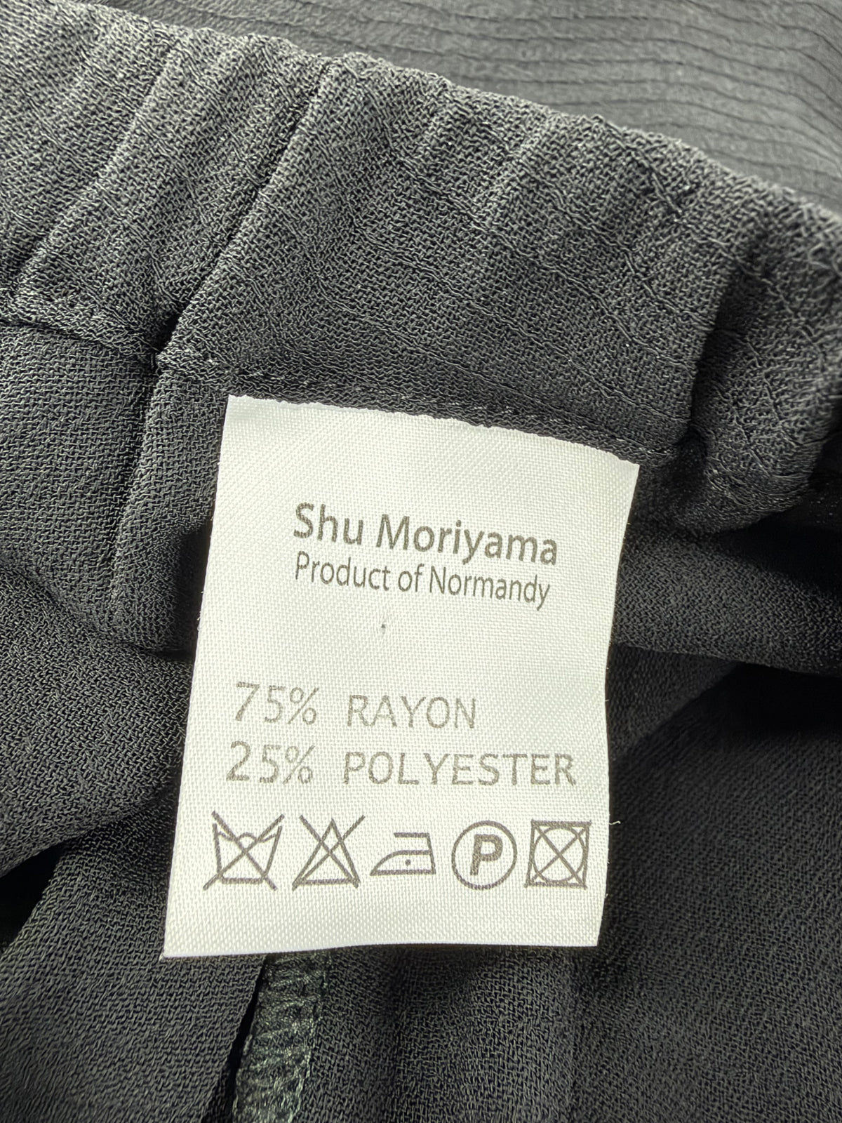 Shu Moriyama Black Textured Slacks - AU12