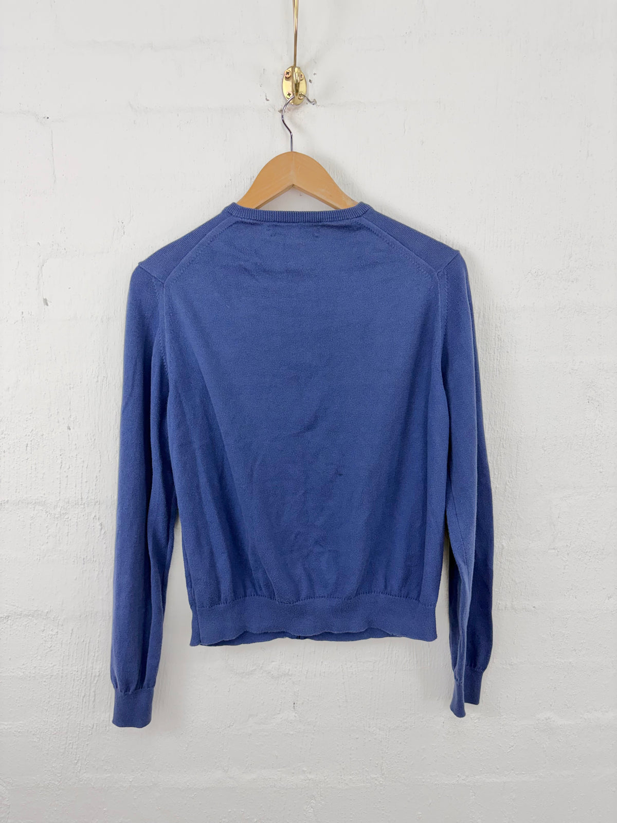 Vintage Burberry Deep Cornflower Blue Cotton Cardigan - AU10/12