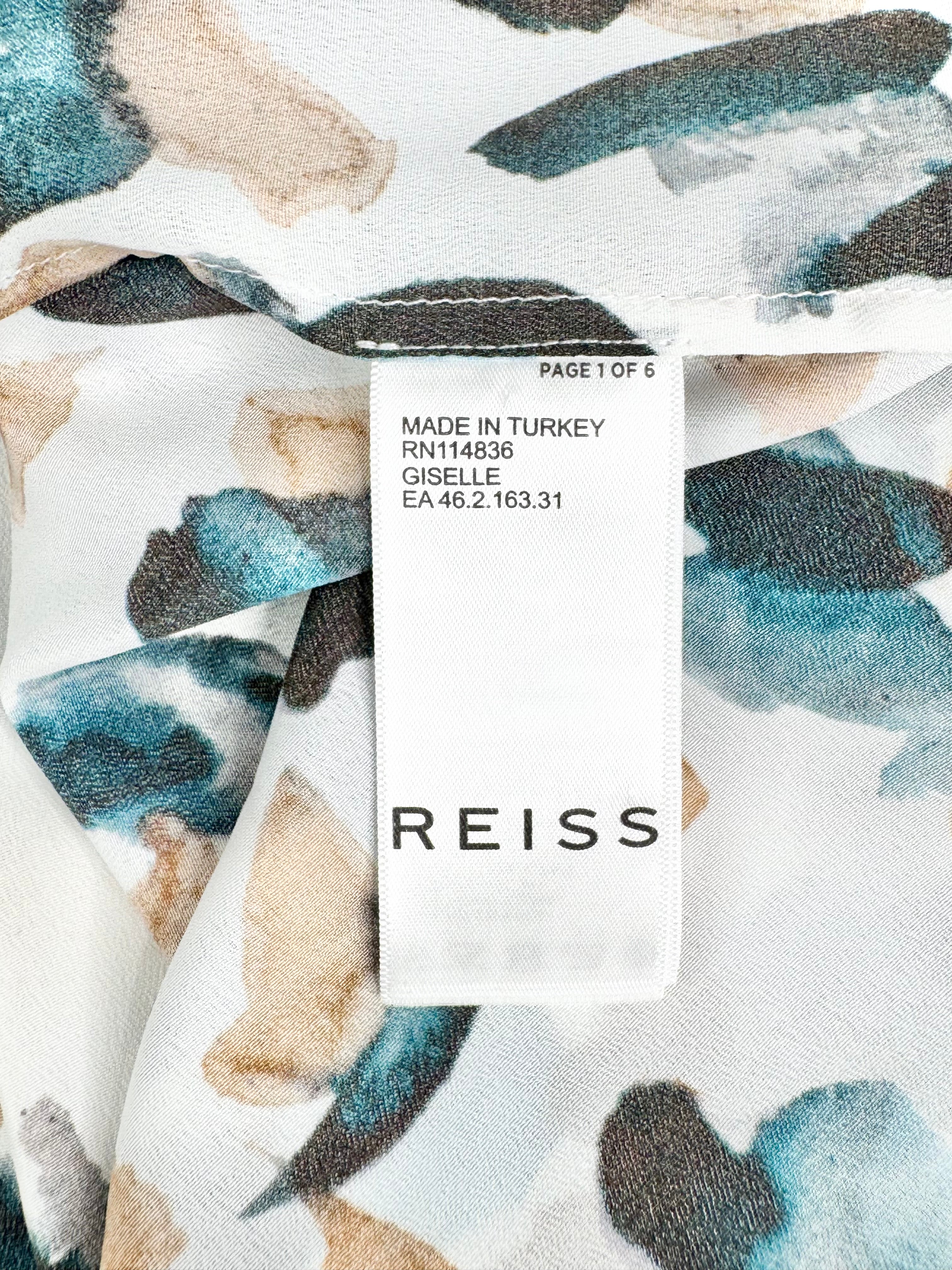 Reiss White & Tan Patterned Shirt - AU14