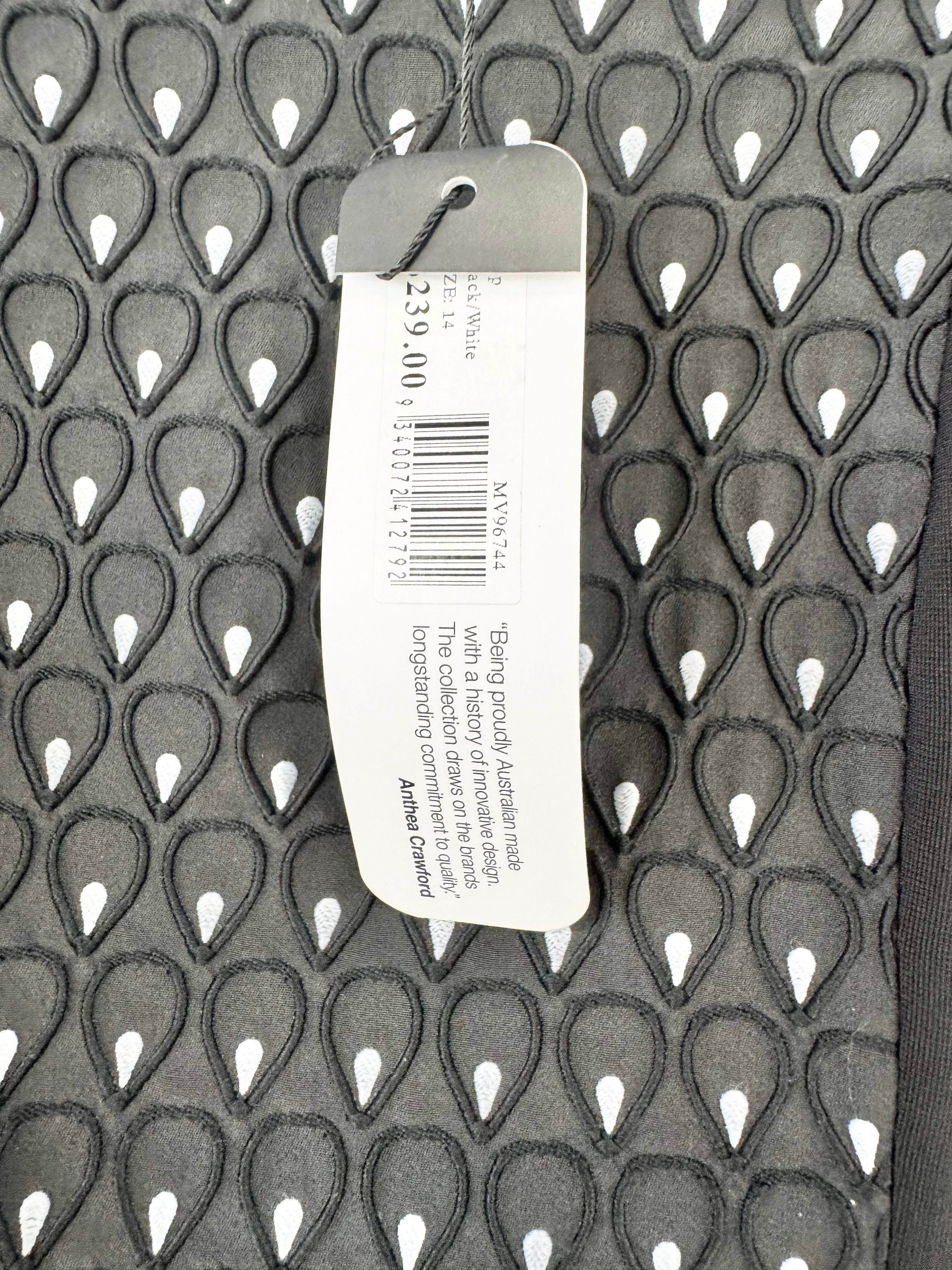 Anthea Crawford Black Peplum Top NWT - AU12