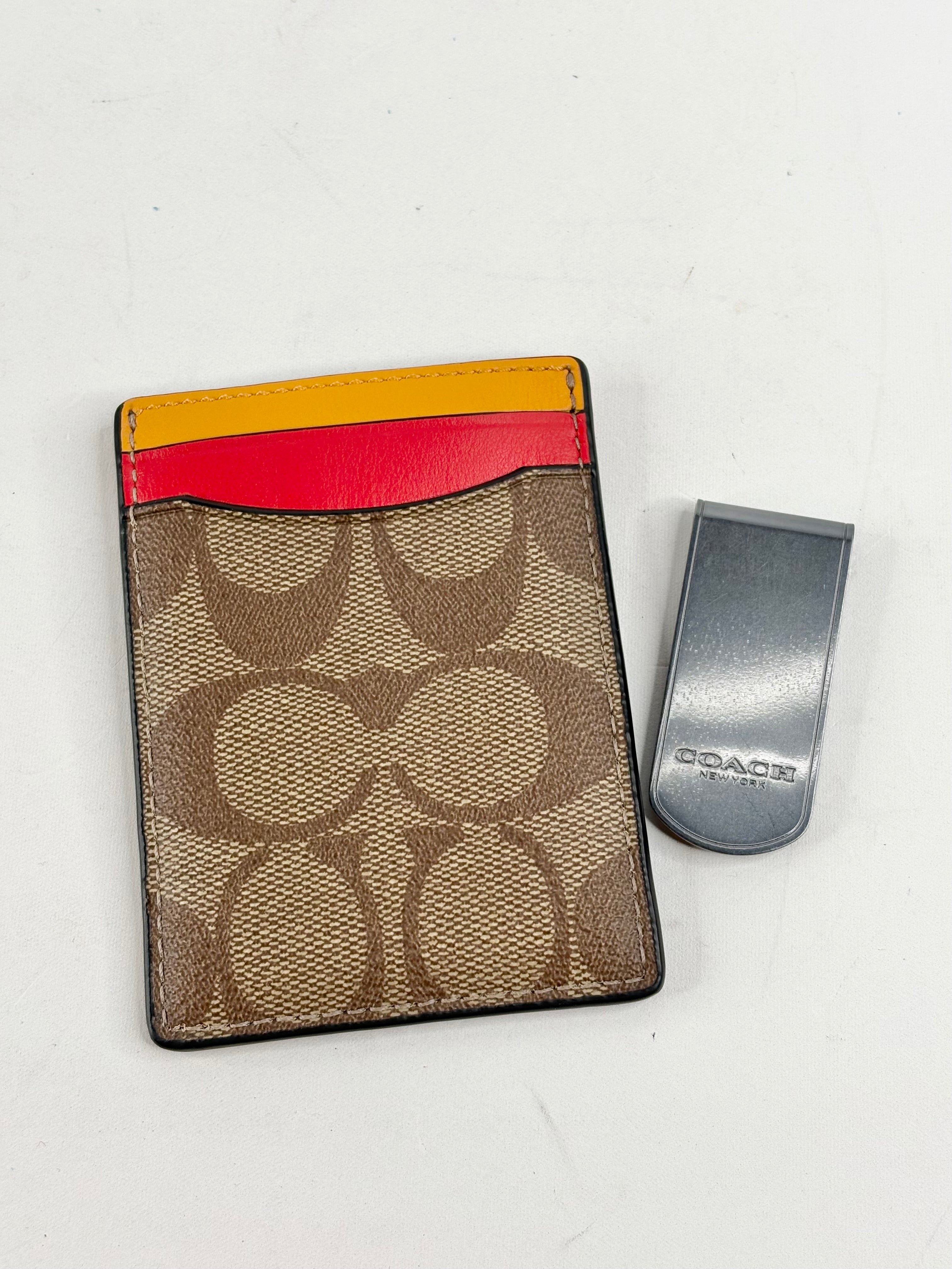 Coach Colour-Blocked 3 in 1 Card Case & Money Clip
