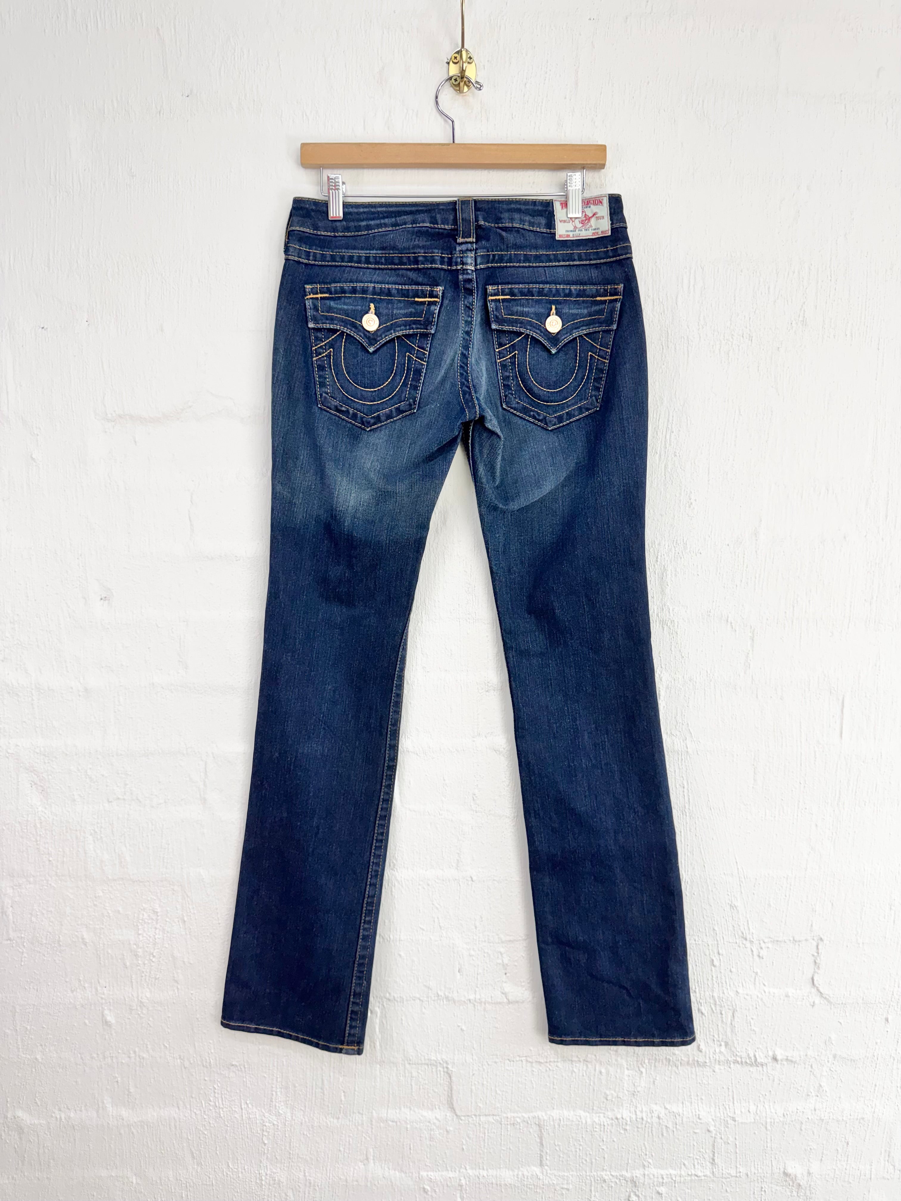 True Religion Low Rise Copper Button Jeans - 28