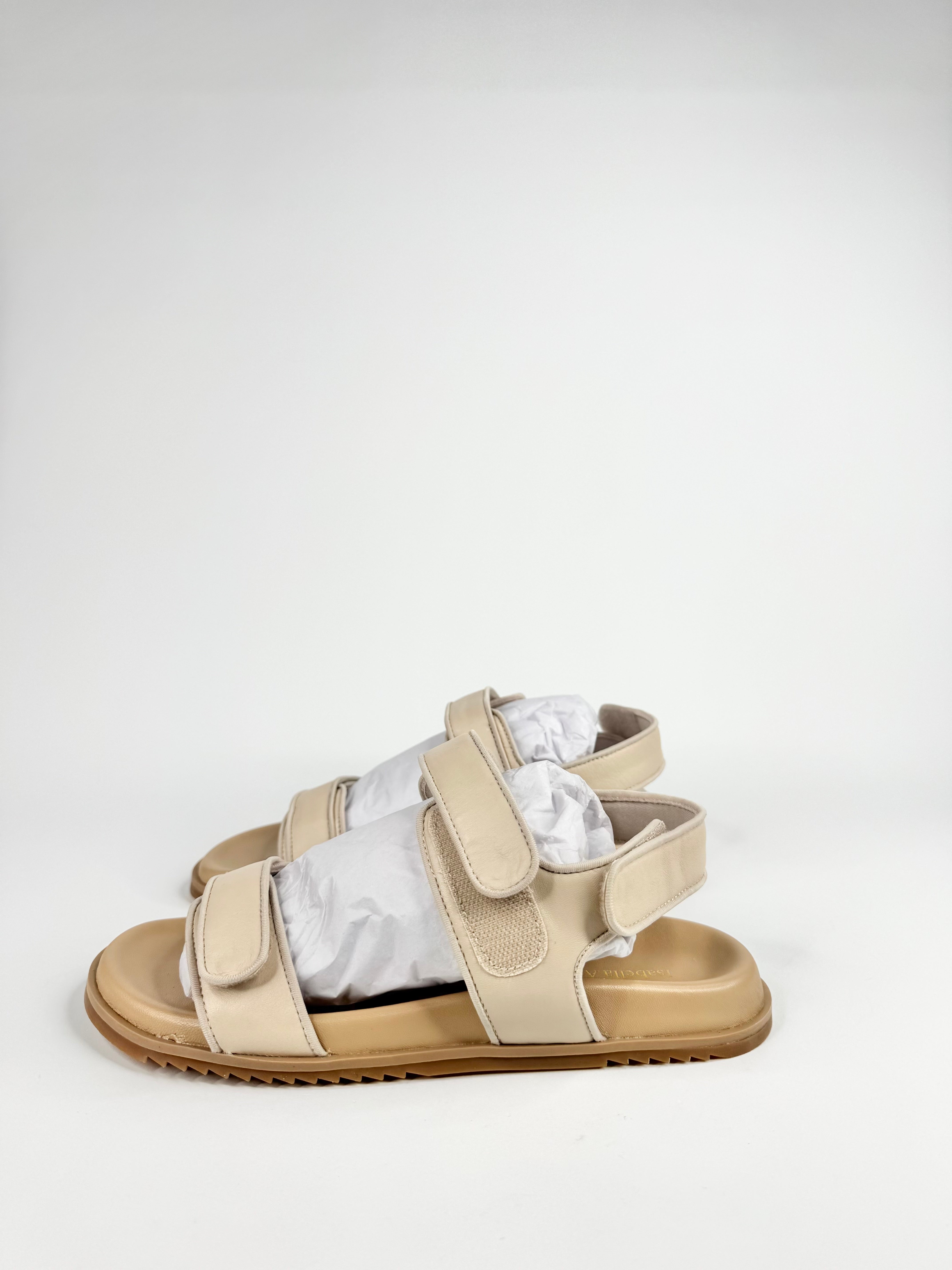 Isabella Anselmi 'Vintage Cream Leather Casual Sandals' NWT - EU39