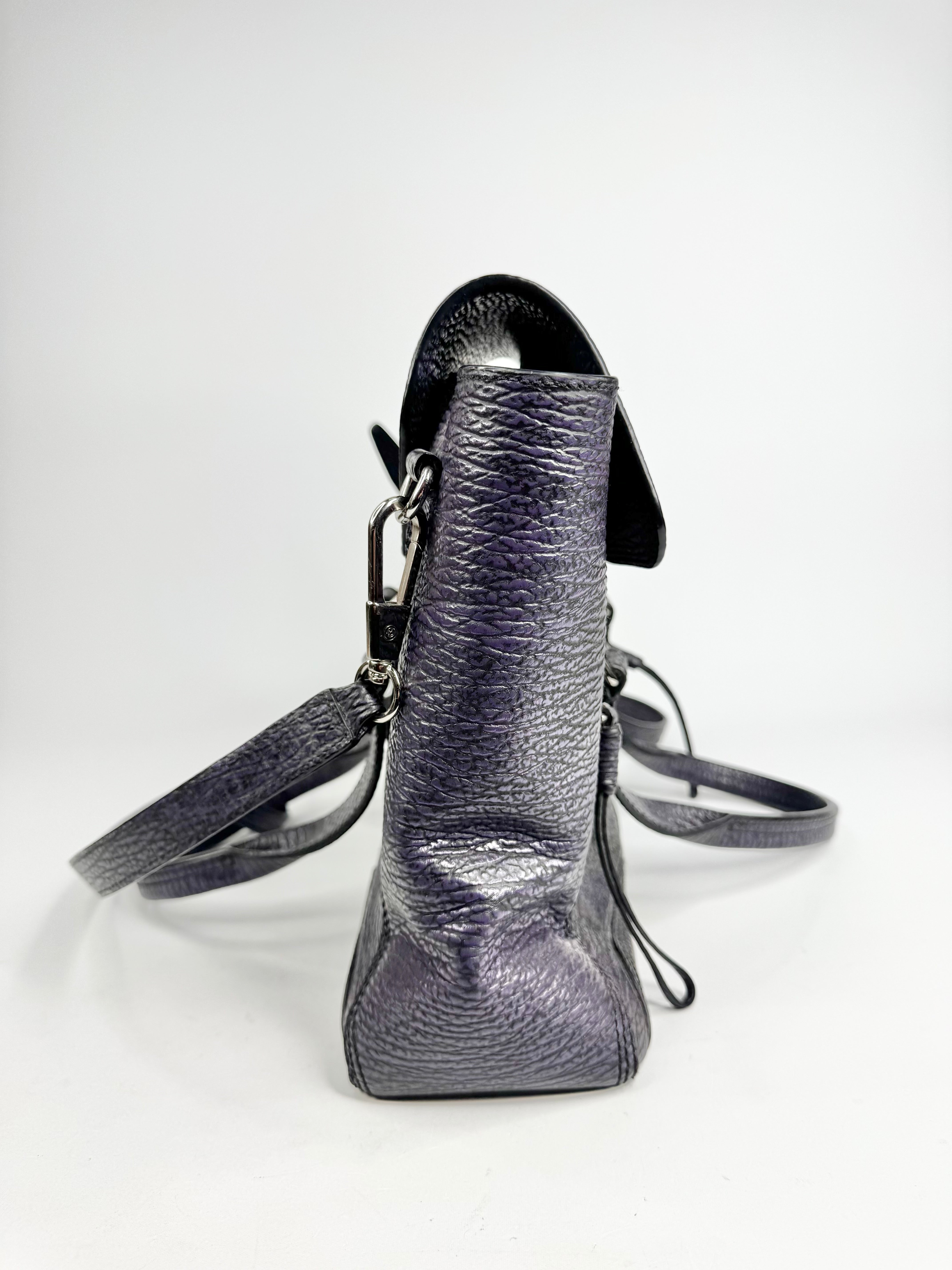 3.1 Phillip Lim African Violet Shark Embossed 'Pashli' Handbag