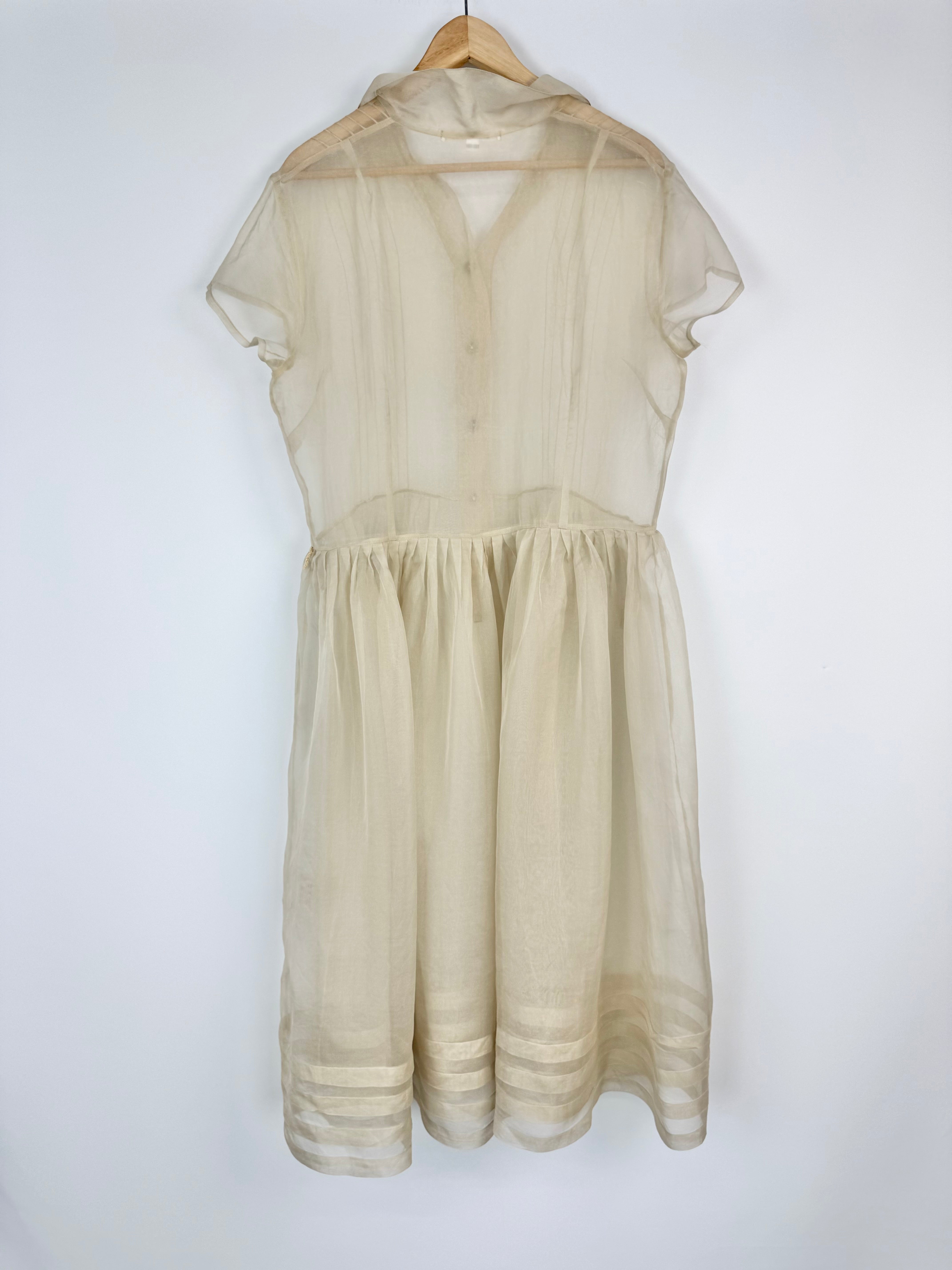 Lee Matthews Sheer Silk Organza Dress - AU12/14